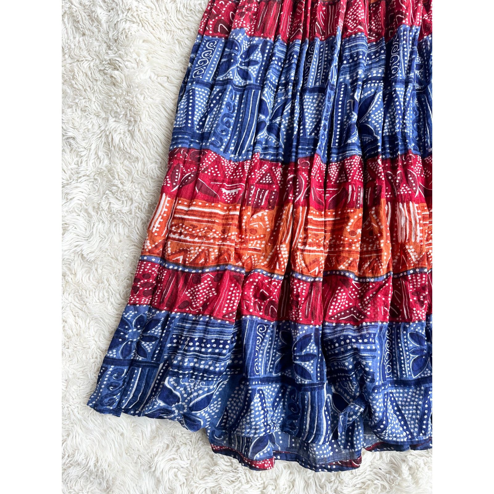 Vintage 90’s No Boundaries Boho Cotton Midi Dress Size L / US 10 / IT 46 - 5 Thumbnail