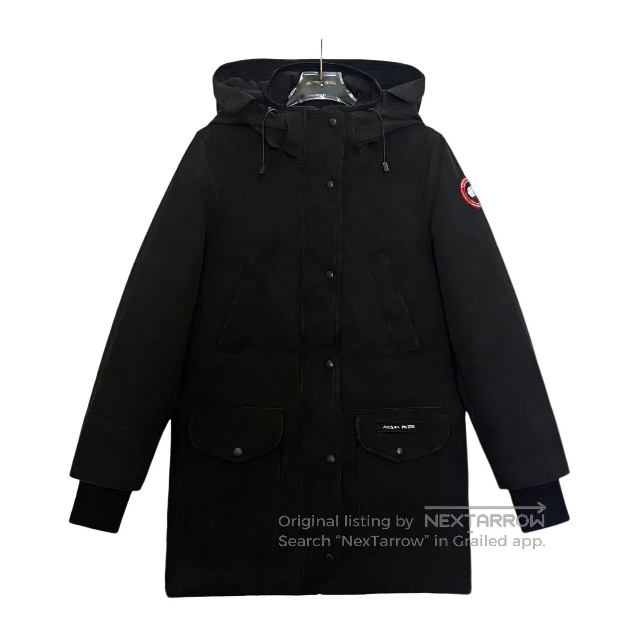Canada Goose Canada Goose Black logo patch hoodie long-sleeved down jac Size US XXS / EU 40 - 1 Thumbnail