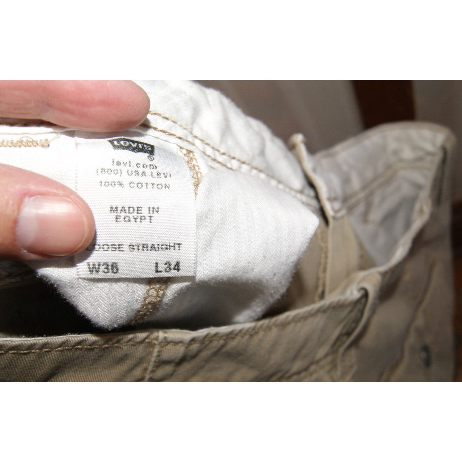 Levi's VTG Men’s Levi's Loose Straight Cargo Pants 36/34 Tan Khaki Size US 36 / EU 52 - 4 Thumbnail
