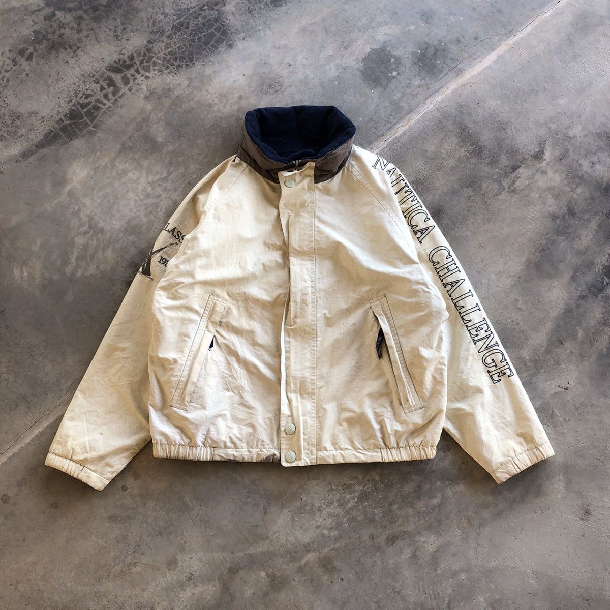 image of Nautica Challenge J-Class Reversible Bomber Jacket in Brown, Men's (Size Large)