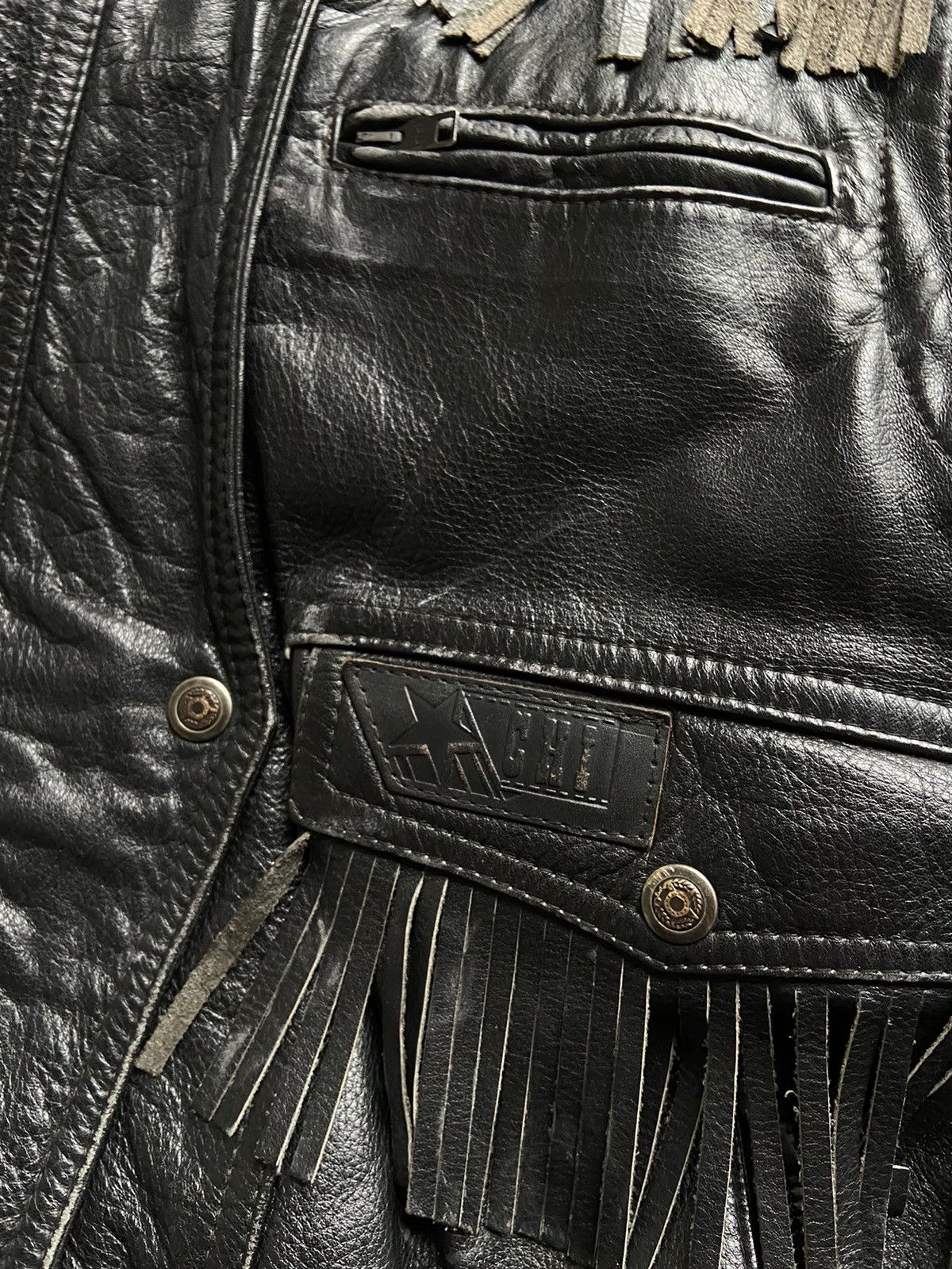 Genuine Leather × Vintage Vintage Chi Moda Cowboys leather jacket made in italy Size US S / EU 44-46 / 1 - 5 Thumbnail