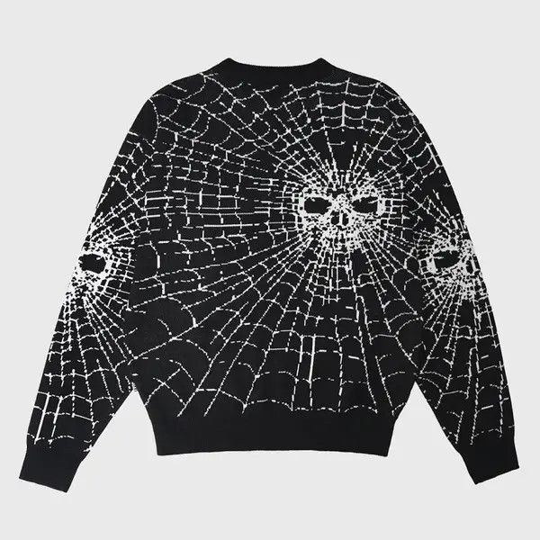 Japanese Brand × Vintage Spider Web Skull Pattern Sweater Size US L / EU 52-54 / 3 - 2 Thumbnail