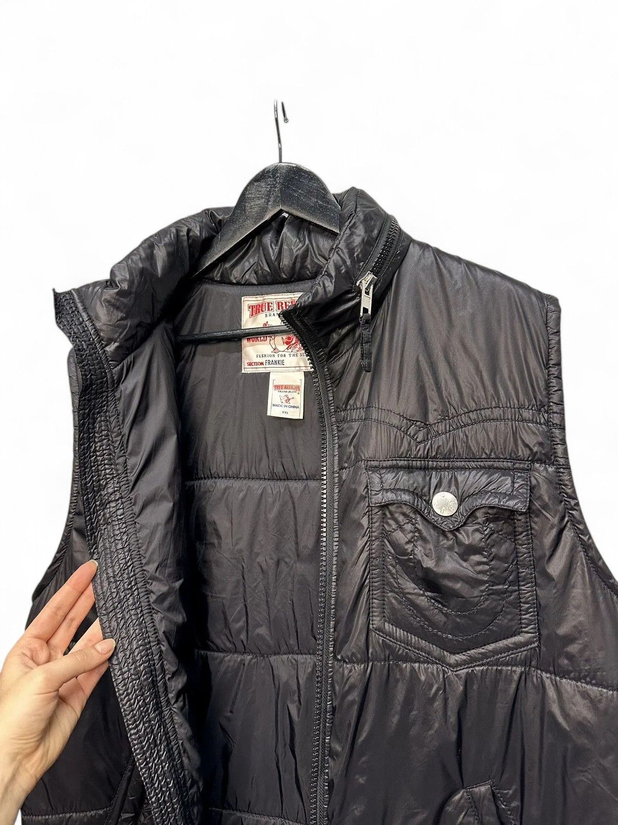 Vintage True Religion black denim vest y2k streetwear vintage style Size US XL / EU 56 / 4 - 7 Thumbnail