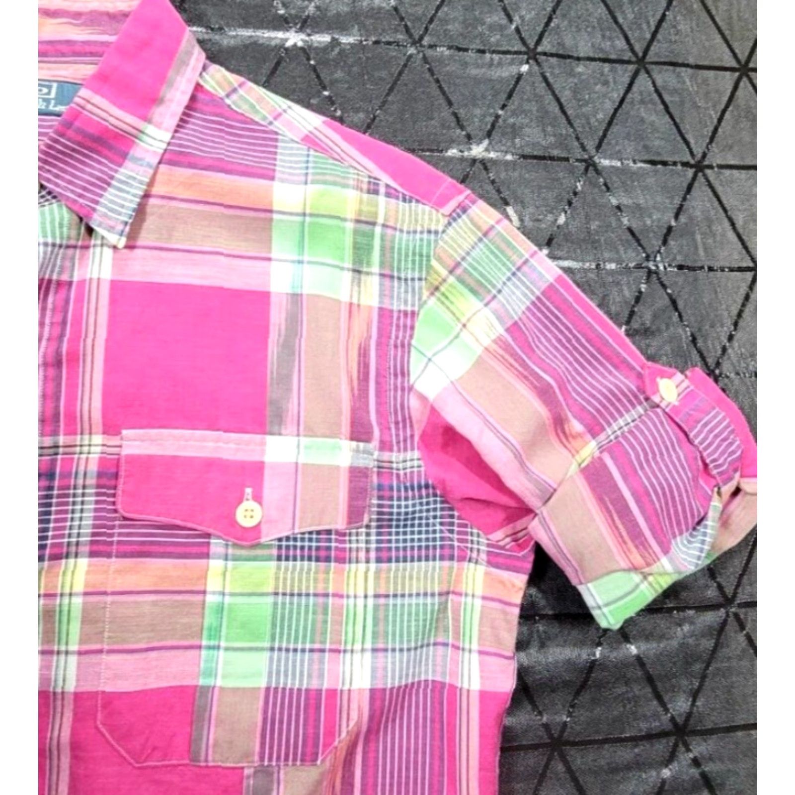 Polo Ralph Lauren VINTAGE Polo Ralph Lauren Madres Plaid Aztec Navajo Button Up Shirt Mens S Roll Tab Size US S / EU 44-46 / 1 - 6 Thumbnail
