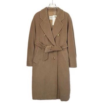 Max Mara Max Mara 101801 Brown Camel Wool Lapel Double Breasted Bel Size XS / US 0-2 / IT 36-38 - 1 Thumbnail