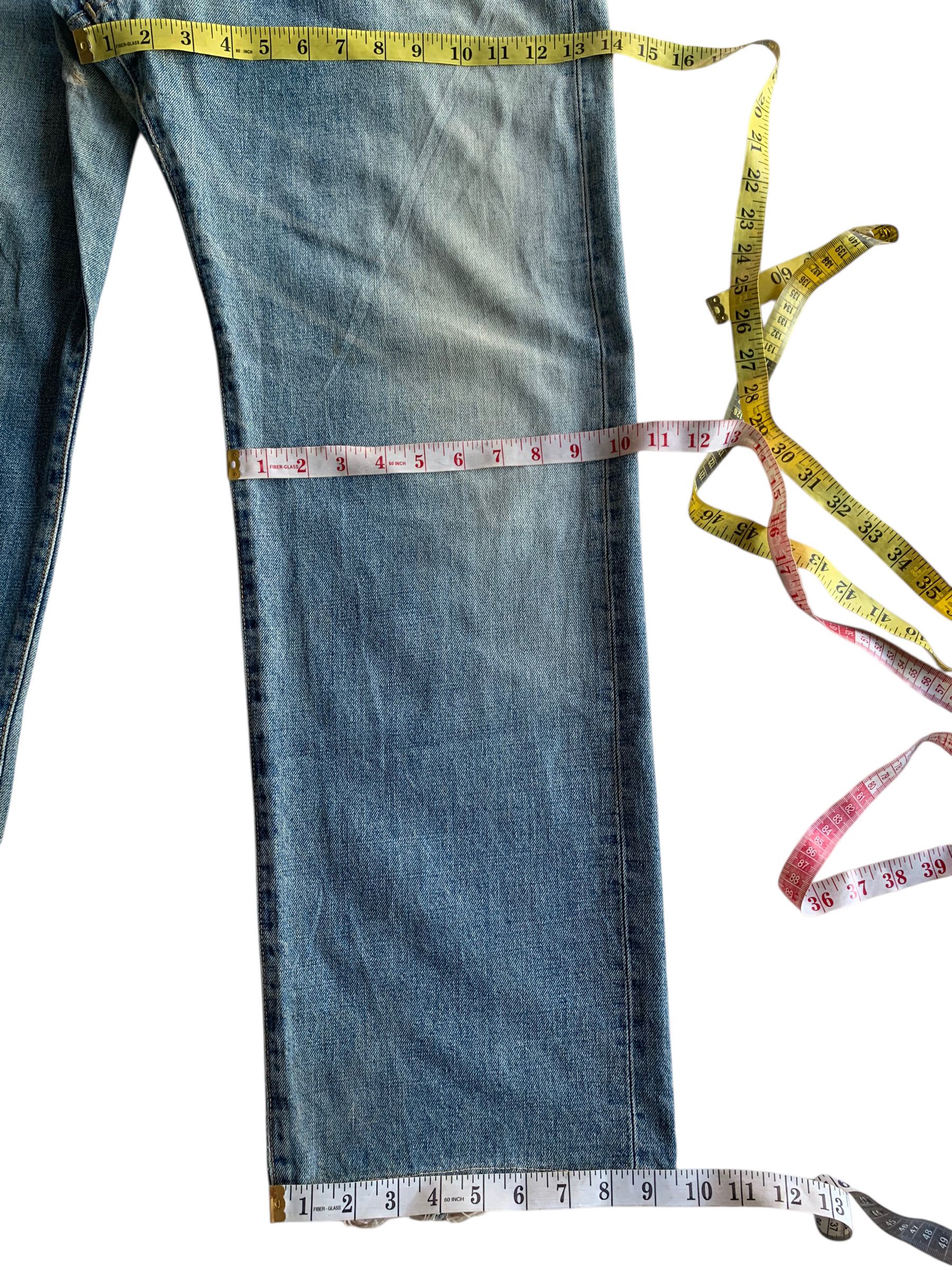 Kapital VINTAGE EDWIN 505 SELVEDGE BAGGY FADED DISTRESSED DENIM Size US 33 - 16 Thumbnail