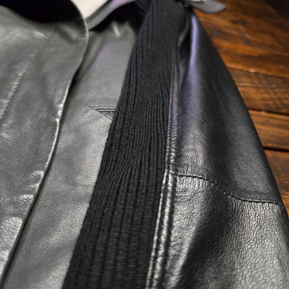 Vince Vince Lambskin Leather Jacket Colorblock Women's SZ L C2 Size L / US 10 / IT 46 - 7 Thumbnail