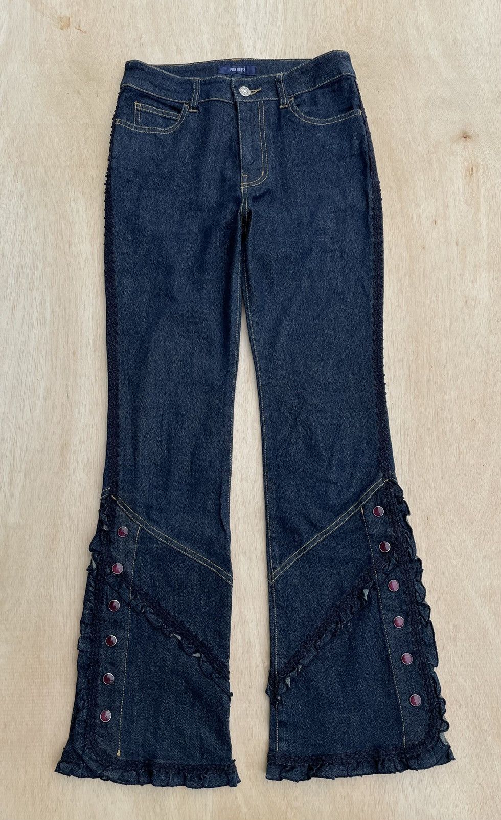 Hysteric Glamour × If Six Was Nine × Japanese Brand Pink House Flare Jeans Gothic Boot Cut Size 28" / US 6 / IT 42 - 2 Thumbnail