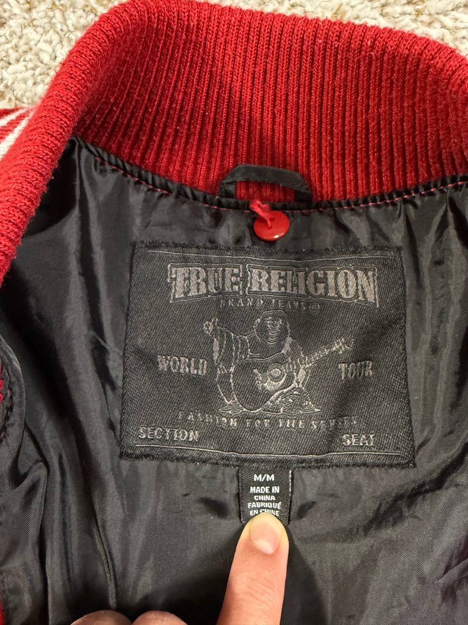 True Religion Vintage True Religion Snap Front Red Varsity Jacket Size US M / EU 48-50 / 2 - 11 Thumbnail