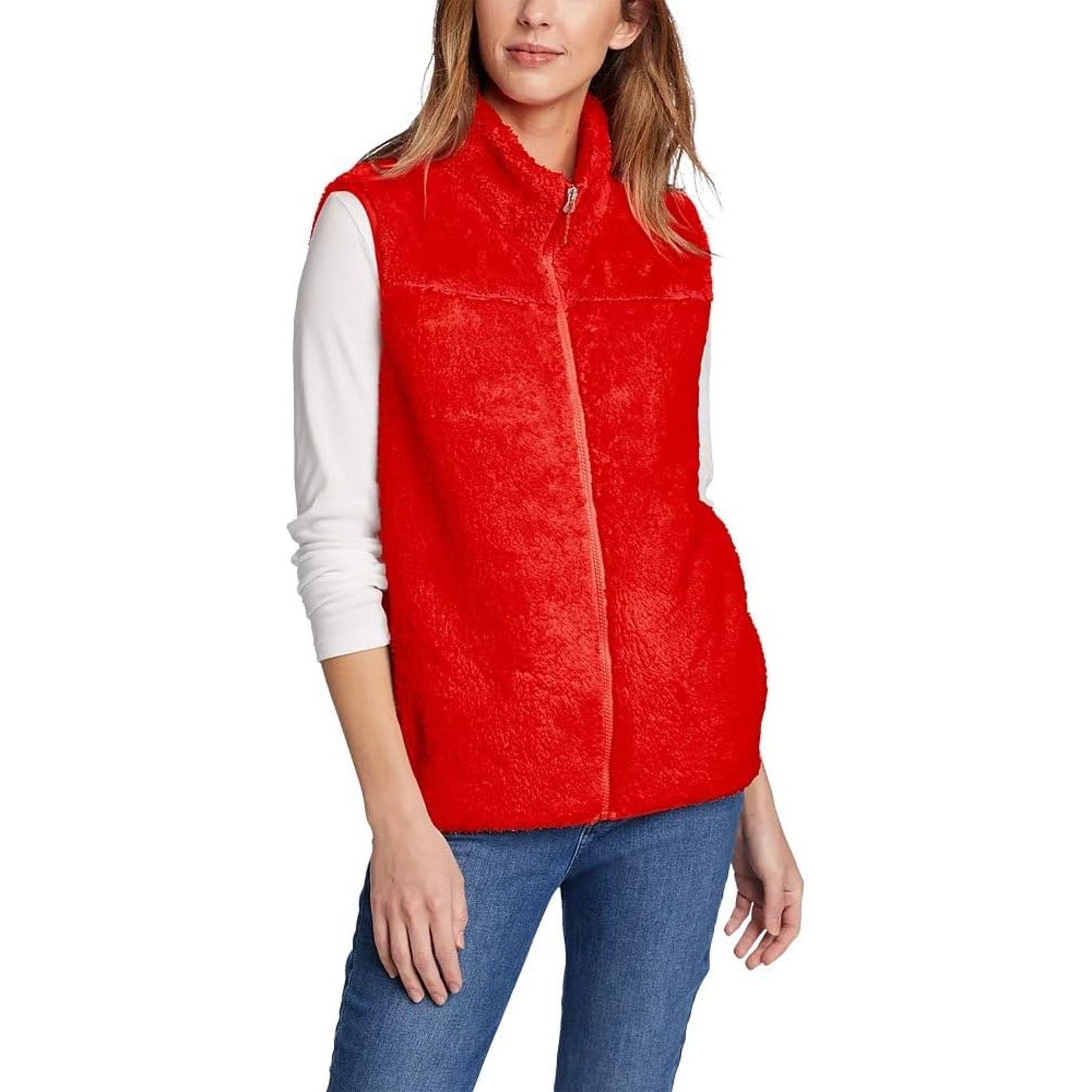Eddie Bauer New Eddie Bauer Women Small Fleece Full Zip Vest Pockets Size S / US 4 / IT 40 - 1 Thumbnail