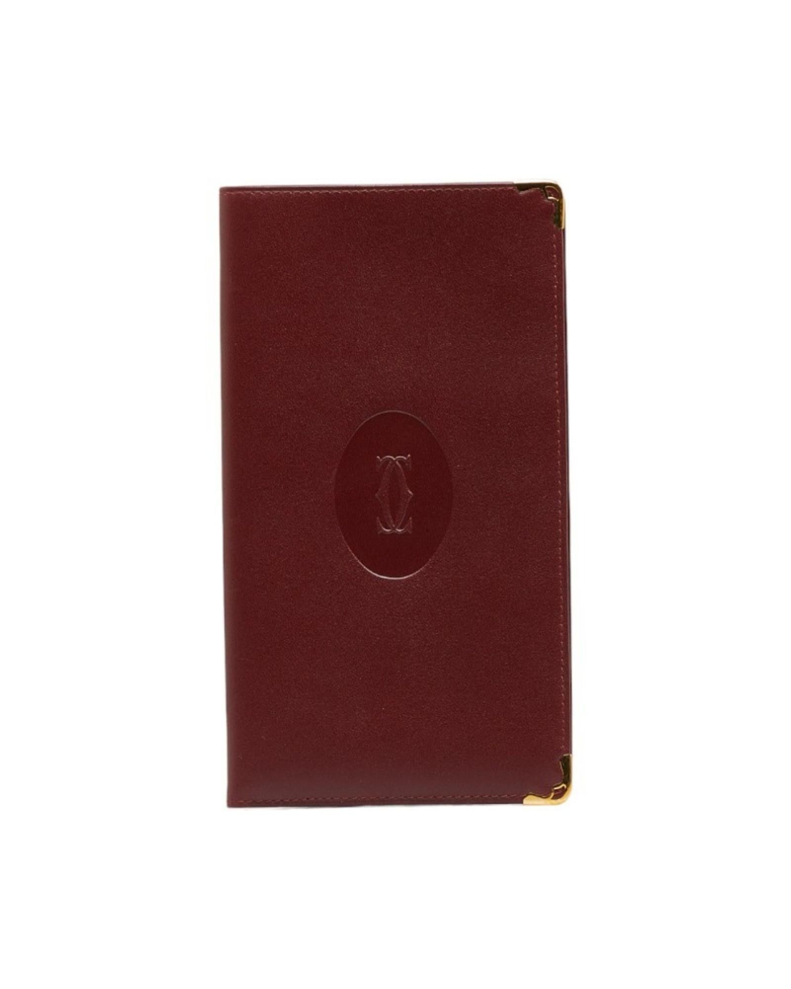 image of Cartier Must De Cartier Leather Card Case in Burgundy, Women's