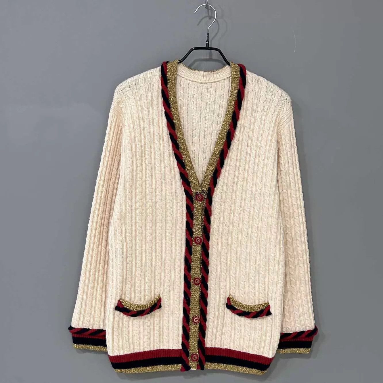 Gucci GUCCI Gold Thread Knit Cardigan Women's XXS Size XXS / US 00 / IT 34 - 1 Thumbnail