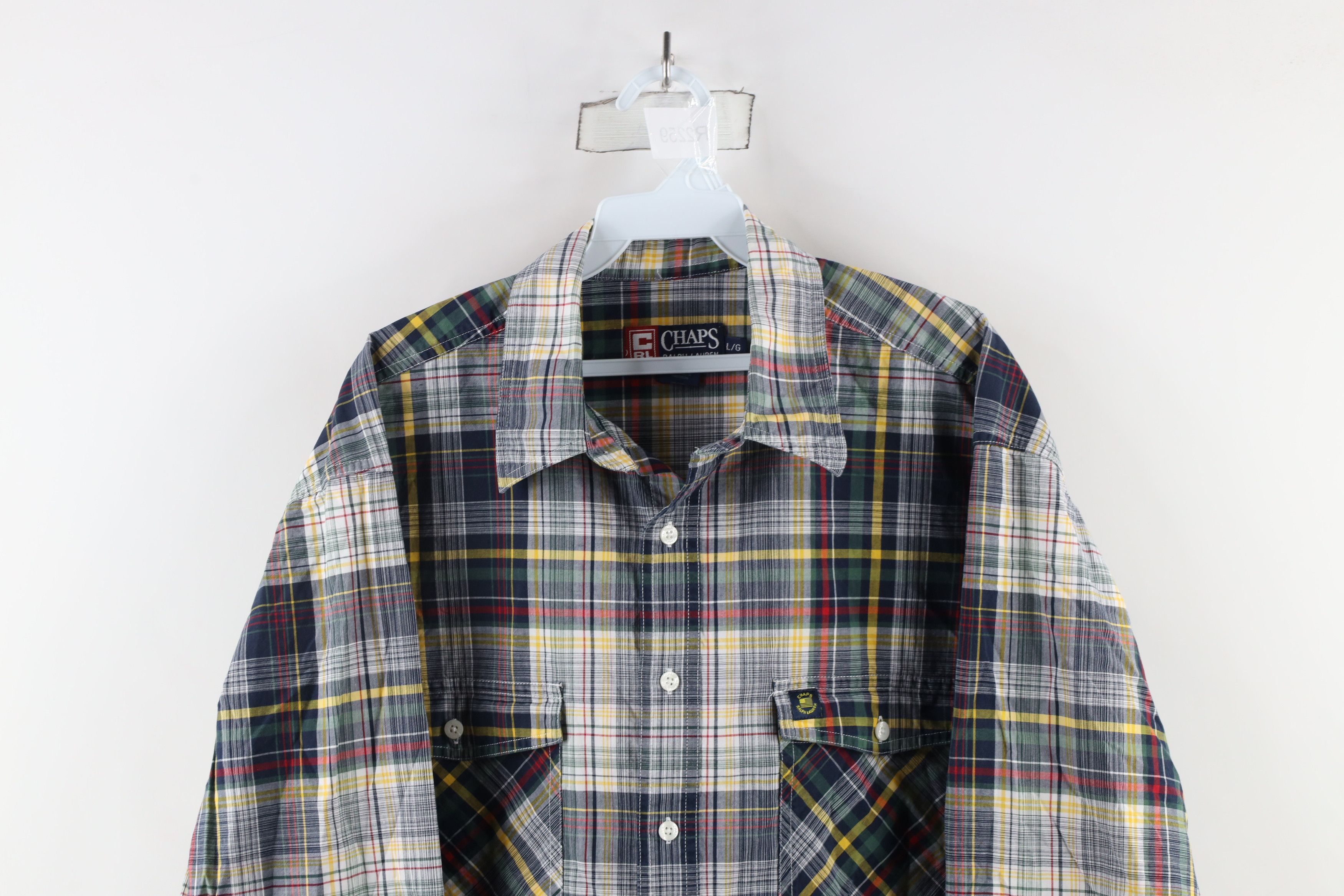 Ralph Lauren × Vintage Vintage 90s Chaps Ralph Lauren Rainbow Plaid Button Shirt Size US L / EU 52-54 / 3 - 2 Thumbnail