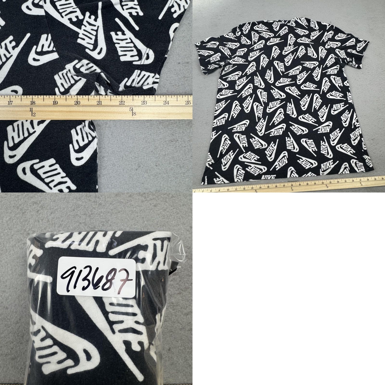 Nike VINTAGE? Nike Shirt Mens Small Black White The Nike Tee All Over Print Swoosh Logo AOP Size US M / EU 48-50 / 2 - 8 Thumbnail