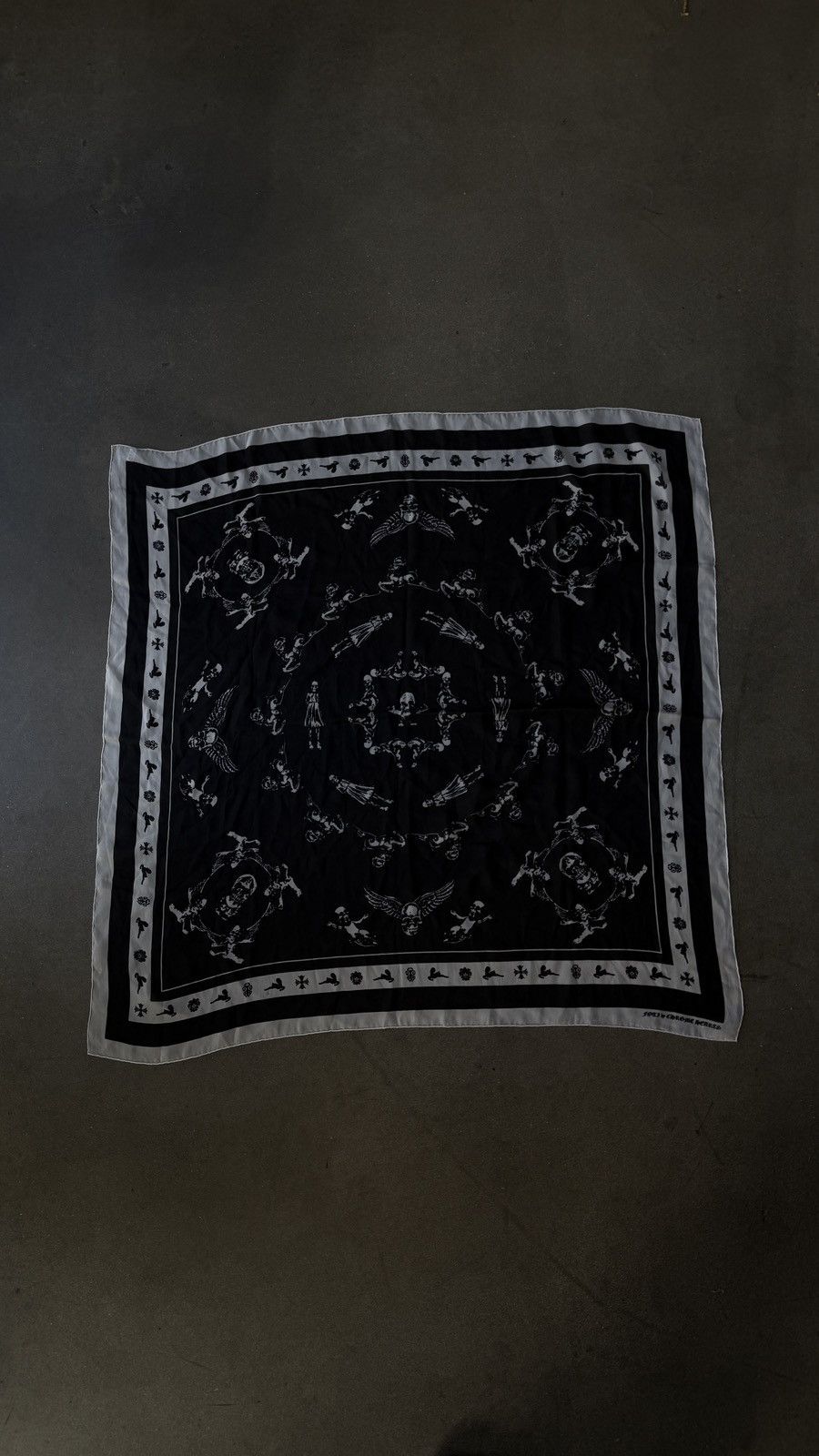 Chrome Hearts Chrome Hearts Foti Motif Black Silk Scarf Size ONE SIZE - 2 Thumbnail
