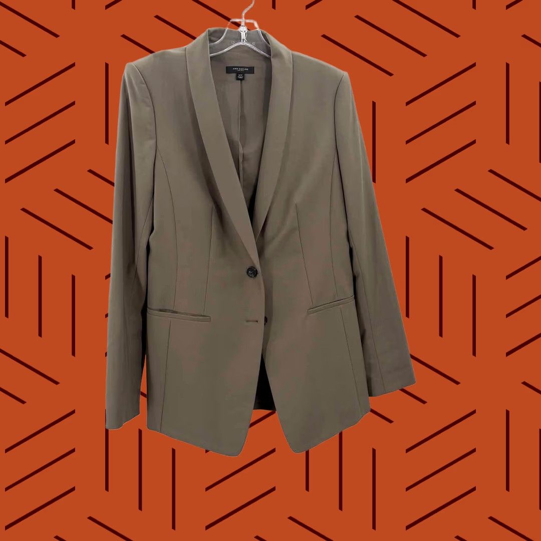 Ann Taylor Ann Taylor Blazer Grey 12T Tall Adult Womens Size XL / US 12-14 / IT 48-50 - 1 Thumbnail