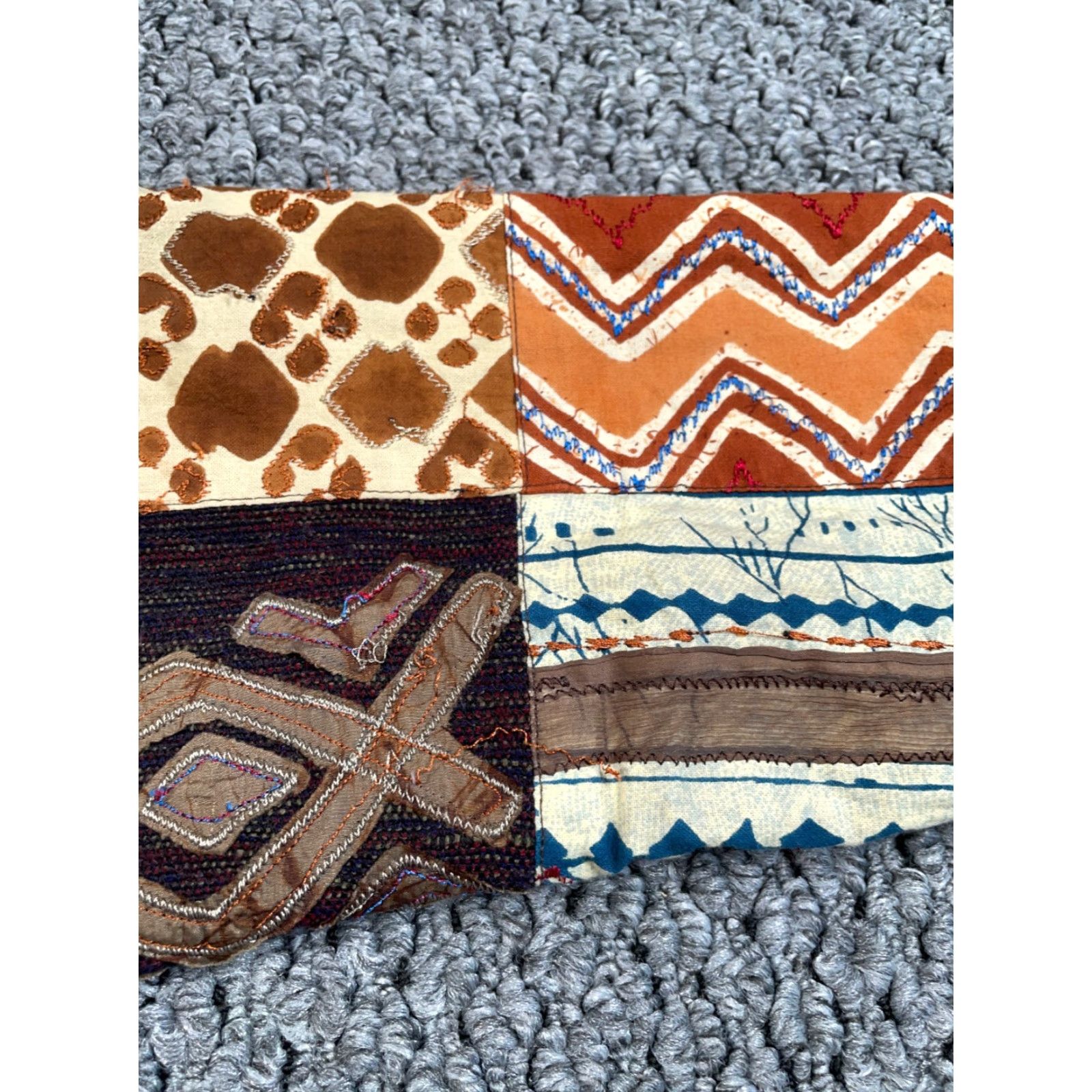 Vintage VINTAGE Chico's Jacket Women L Brown Embroidered Patchwork Geometric Bohemian 3 Silk Appliques Lined Size L / US 10 / IT 46 - 5 Thumbnail