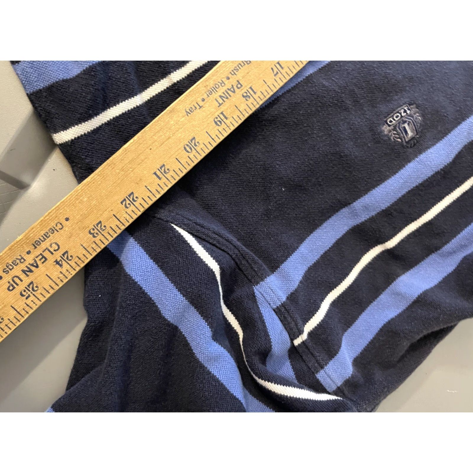 Izod VINTAGE Izod Polo Shirt Mens L Blue Striped Cotton Golf Shirt Size US L / EU 52-54 / 3 - 5 Thumbnail