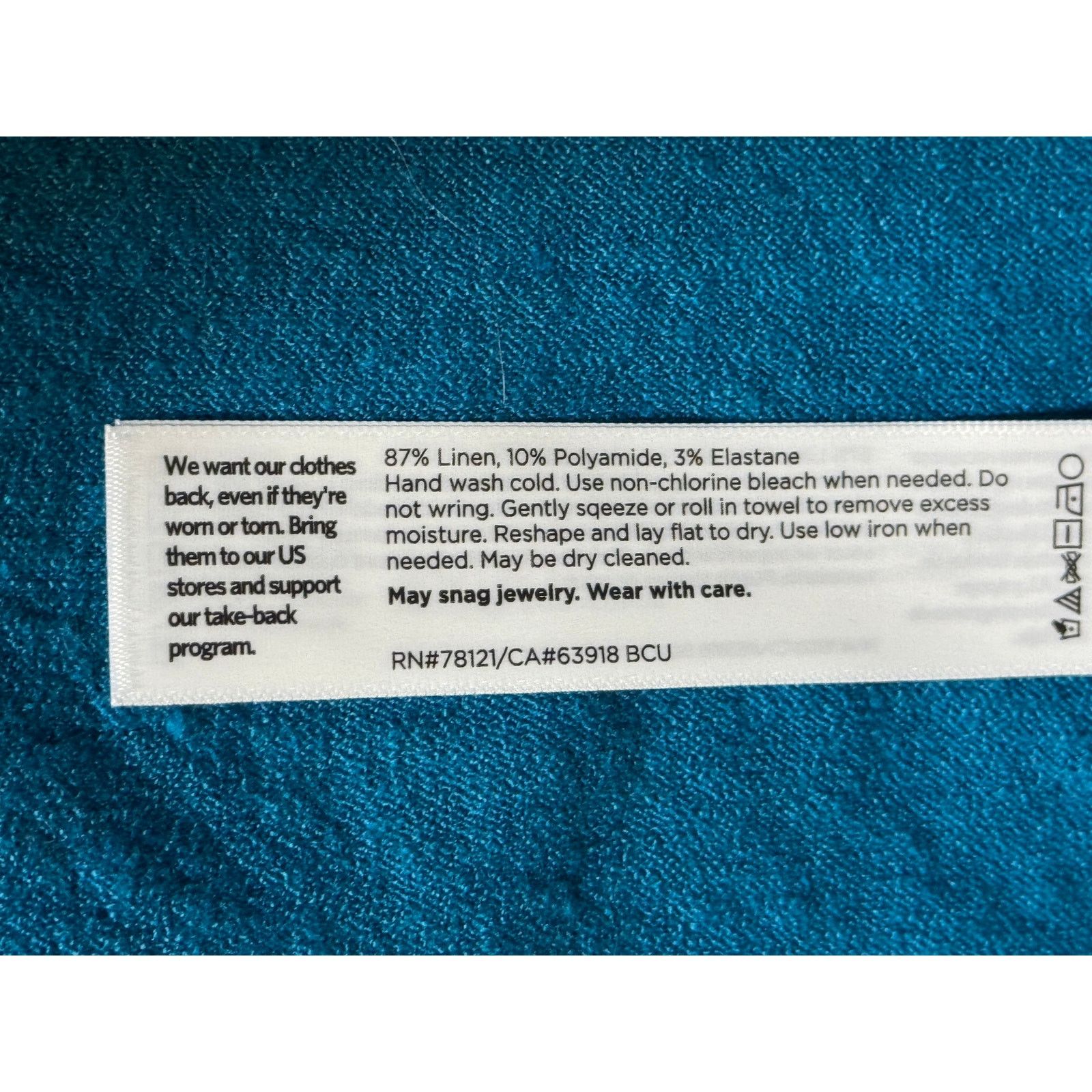 Eileen Fisher Eileen Fisher Linen Blend Open Front Cardigan Teal Small Size S / US 4 / IT 40 - 5 Thumbnail