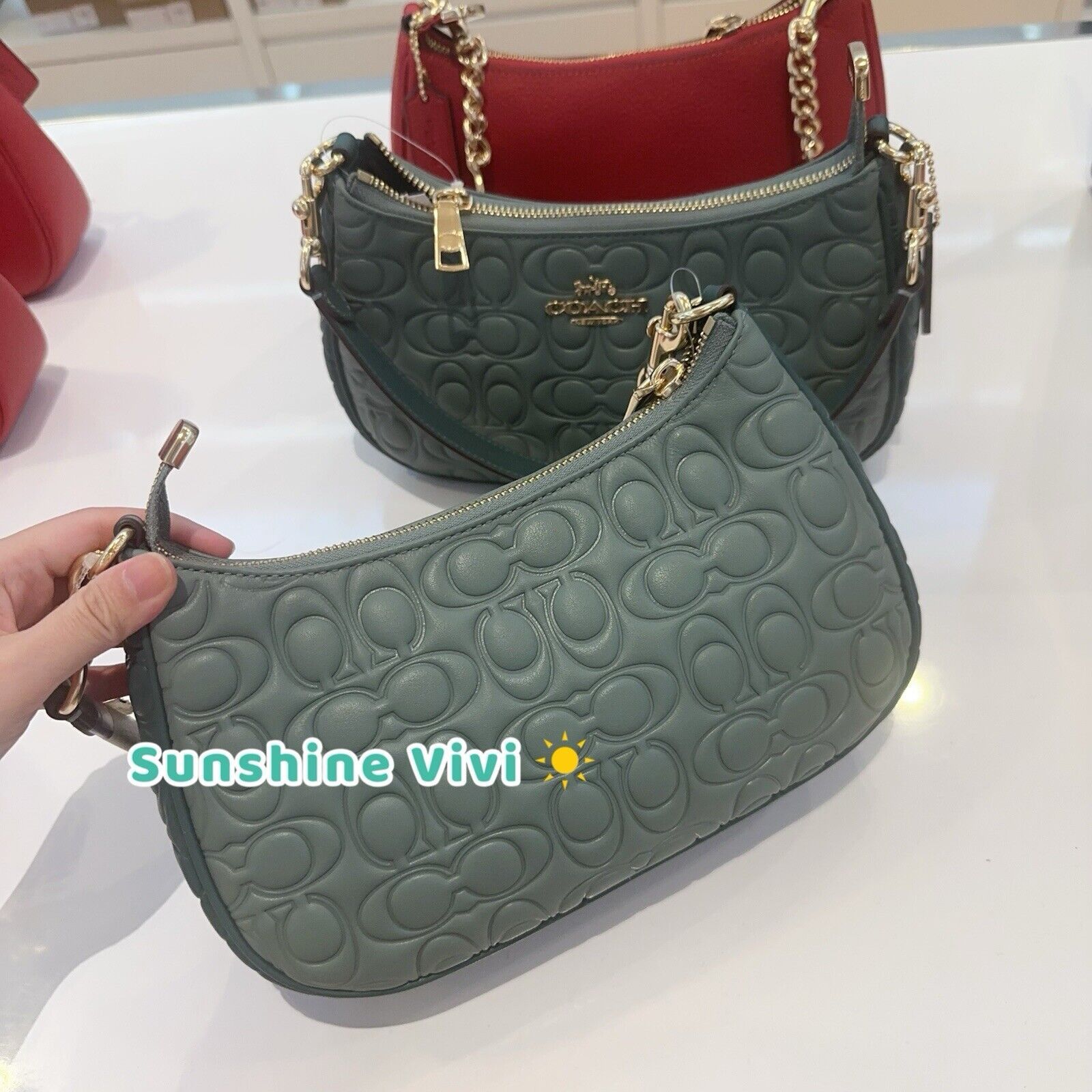 Coach NWT Coach Teri Shoulder Bag In Signature Leather CY674 Size ONE SIZE - 2 Thumbnail