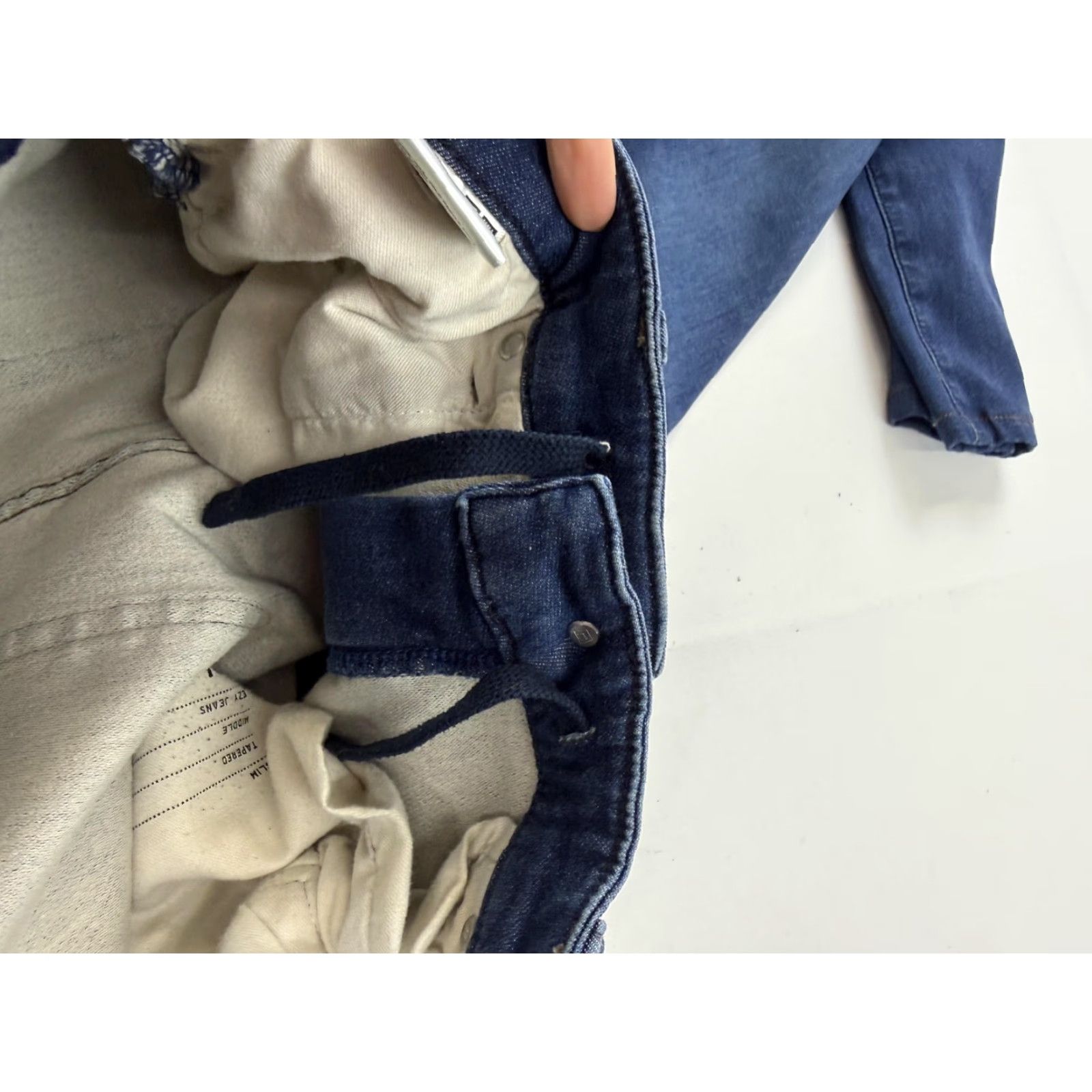 Uniqlo Uniqlo Jeans Womens Medium Blue Elastic Waist Drawstring Straight Stretch Denim Pants Size 32" / US 10 / IT 46 - 7 Thumbnail