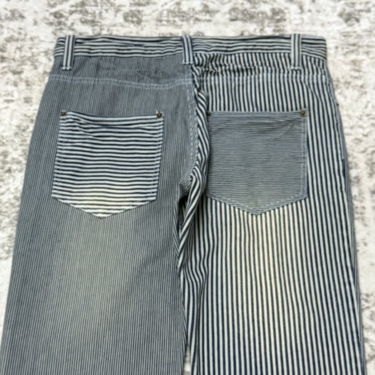 Japanese Brand Jungle Storm Japan Multi Hickory Stripe whiskers Denim Pants Size US 32 / EU 48 - 8 Thumbnail