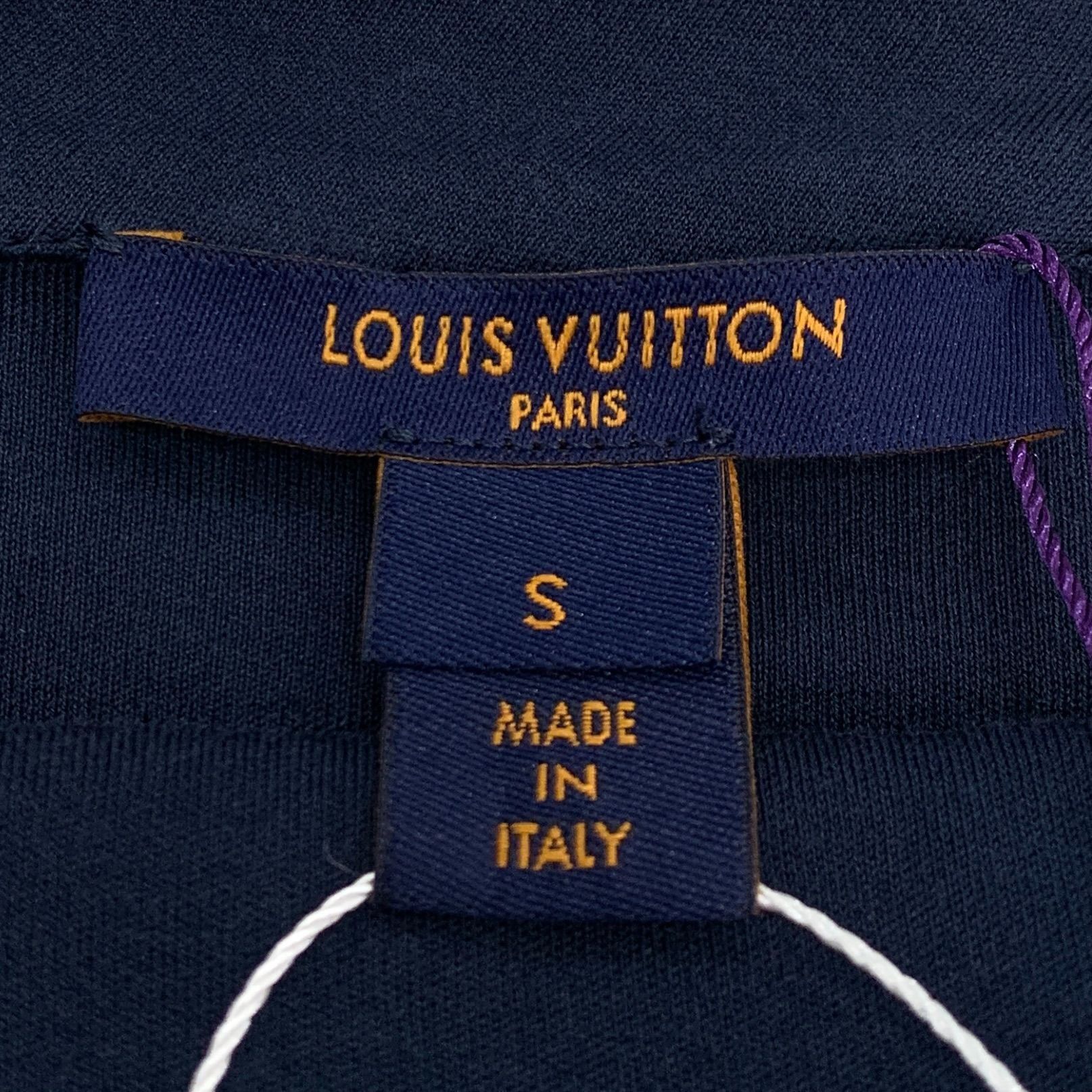 Louis Vuitton Louis Vuitton Womens Navy Blue T-Shirt With Chain Detail & L Size S / US 4 / IT 40 - 6 Thumbnail