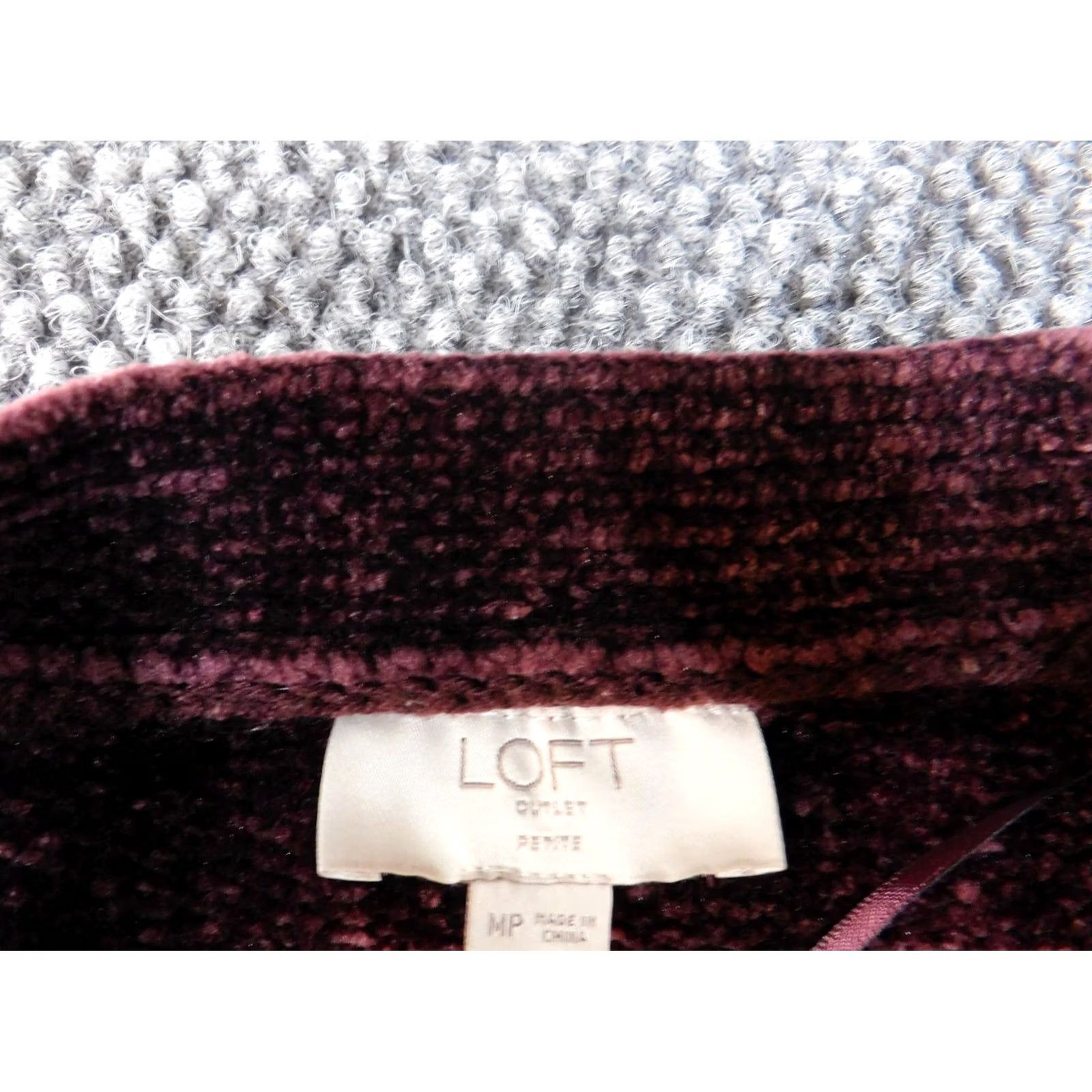 Loft LOFT Cardigan Sweater Purple Petite Medium Womens Mock Neck Long Sleeve Open Button Knit Polyester Regular 3-Button Size M / US 6-8 / IT 42-44 - 4 Thumbnail