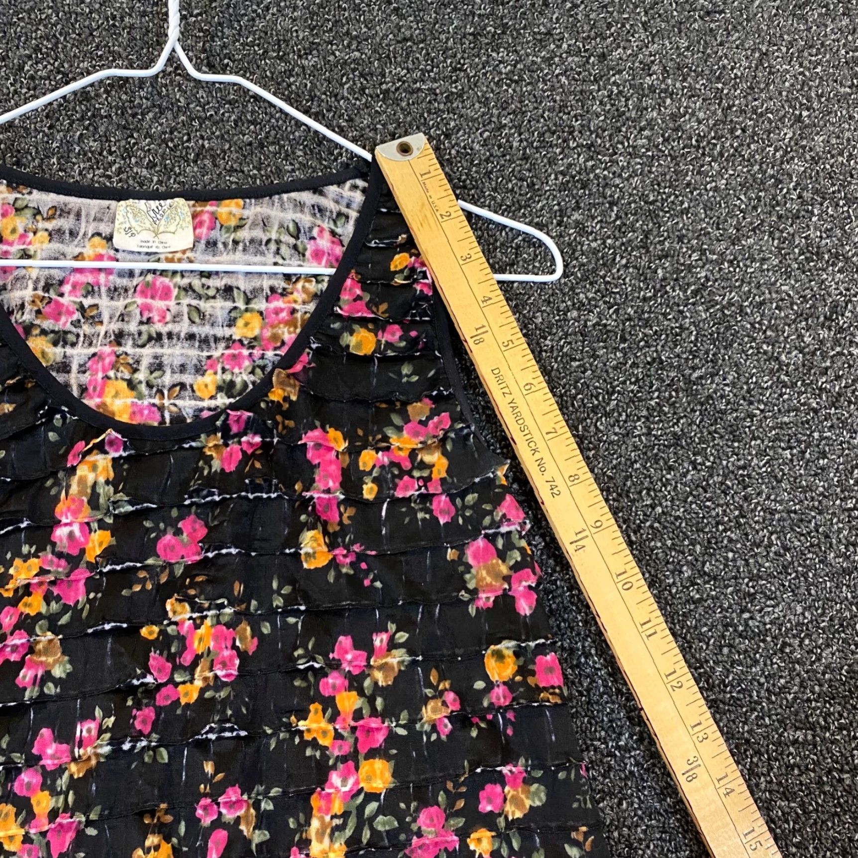 Free People Free People Free Dress Womens Small 30" Black Floral Ruffled Sleeveless Micro Size S / US 4 / IT 40 - 6 Thumbnail
