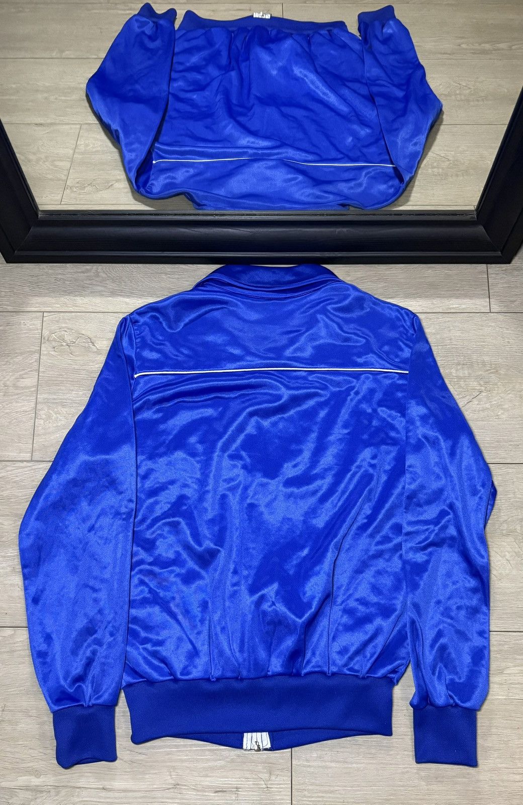 Other Vintage 1990s S noa Satin Blue Varsity Embroidered Jacket Size US M / EU 48-50 / 2 - 2 Thumbnail