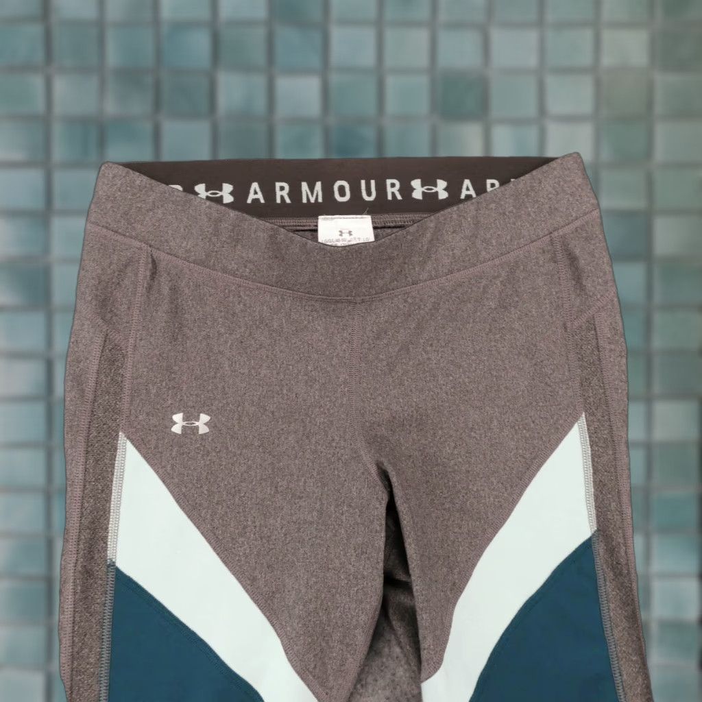 Under Armour Under Armour Pants Womens Large Gray Turquoise Compression HeatGear Workout Size 36" / US 14 / IT 50 - 1 Thumbnail