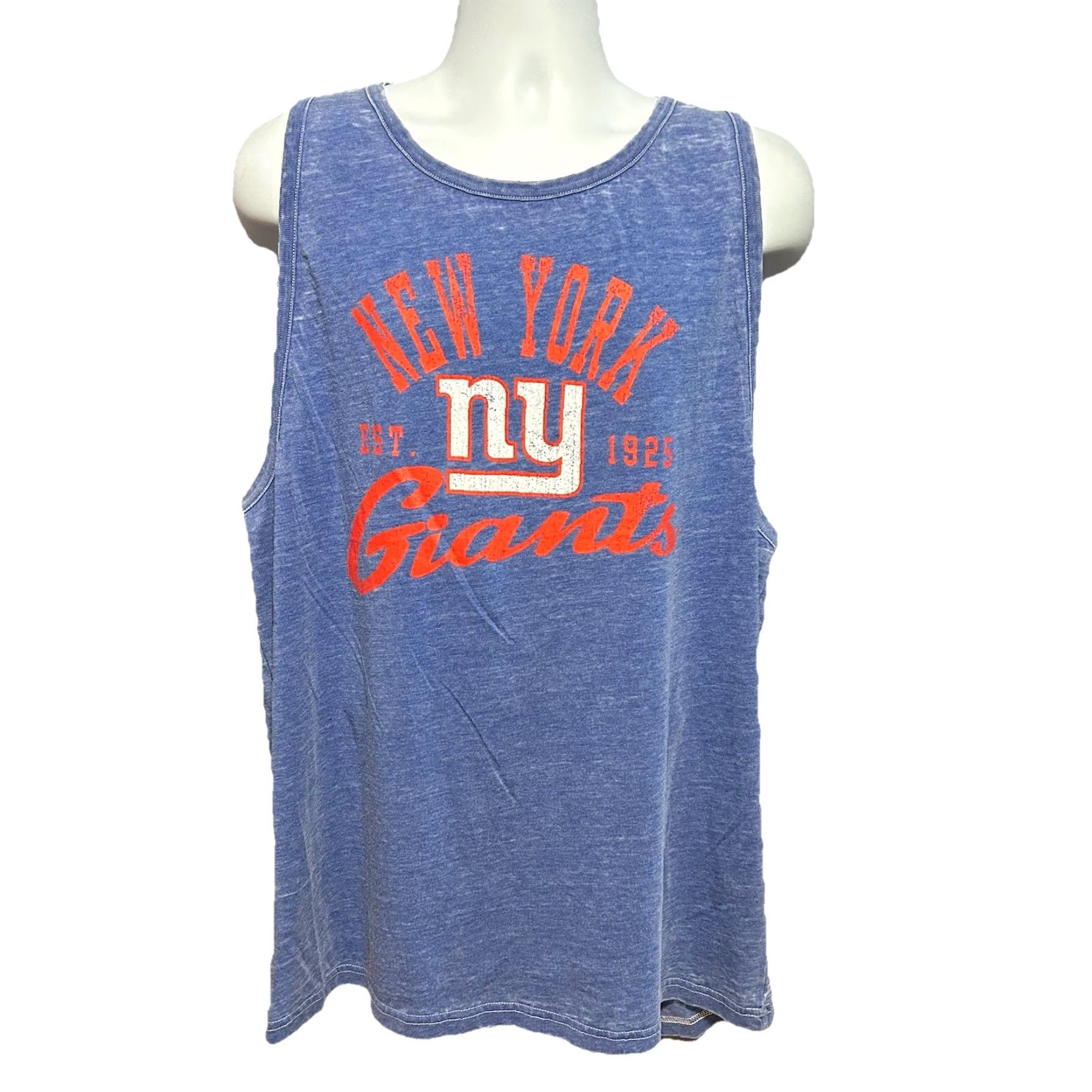 G-III VINTAGE not applicable New York Giants Tank Top Men 2XL Heather Blue Front Graphic G-III Apparel Group Size US XXL / EU 58 / 5 - 5 Thumbnail