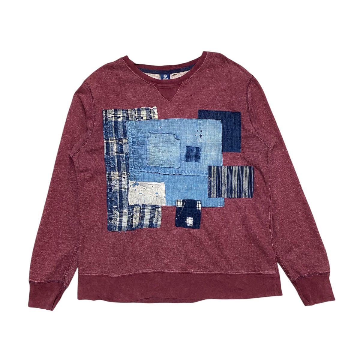 Designer × Indigo × Kiriko Made Kiriko Made Patchwork Sashiko Crewneck Sweatshirt Size US L / EU 52-54 / 3 - 1 Thumbnail