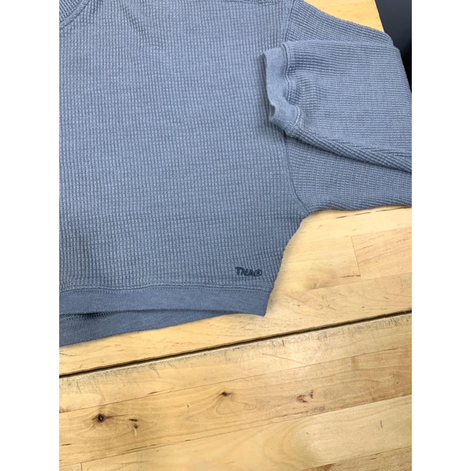 TNA TNA Hoodie Womens M Cropped Pullover Waffle Blue Casual Size M / US 6-8 / IT 42-44 - 3 Thumbnail