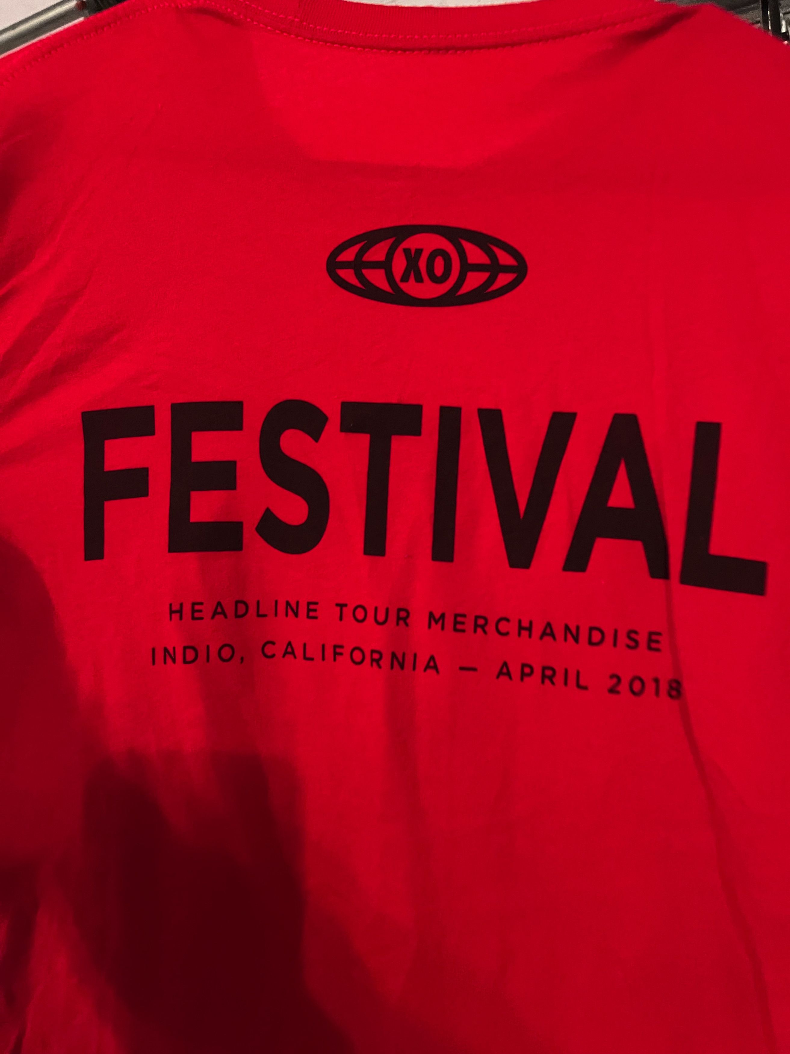 The Weeknd Coachella Red XO tee Size Medium