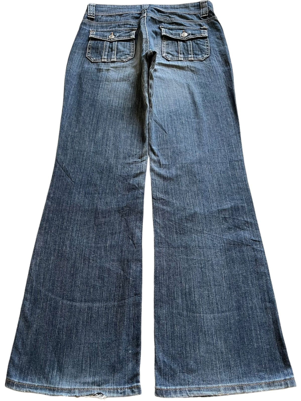 Japanese Brand Vintage Japanese Brand Blue Wash Bush Pant Flare Jeans Size 29" - 2 Thumbnail