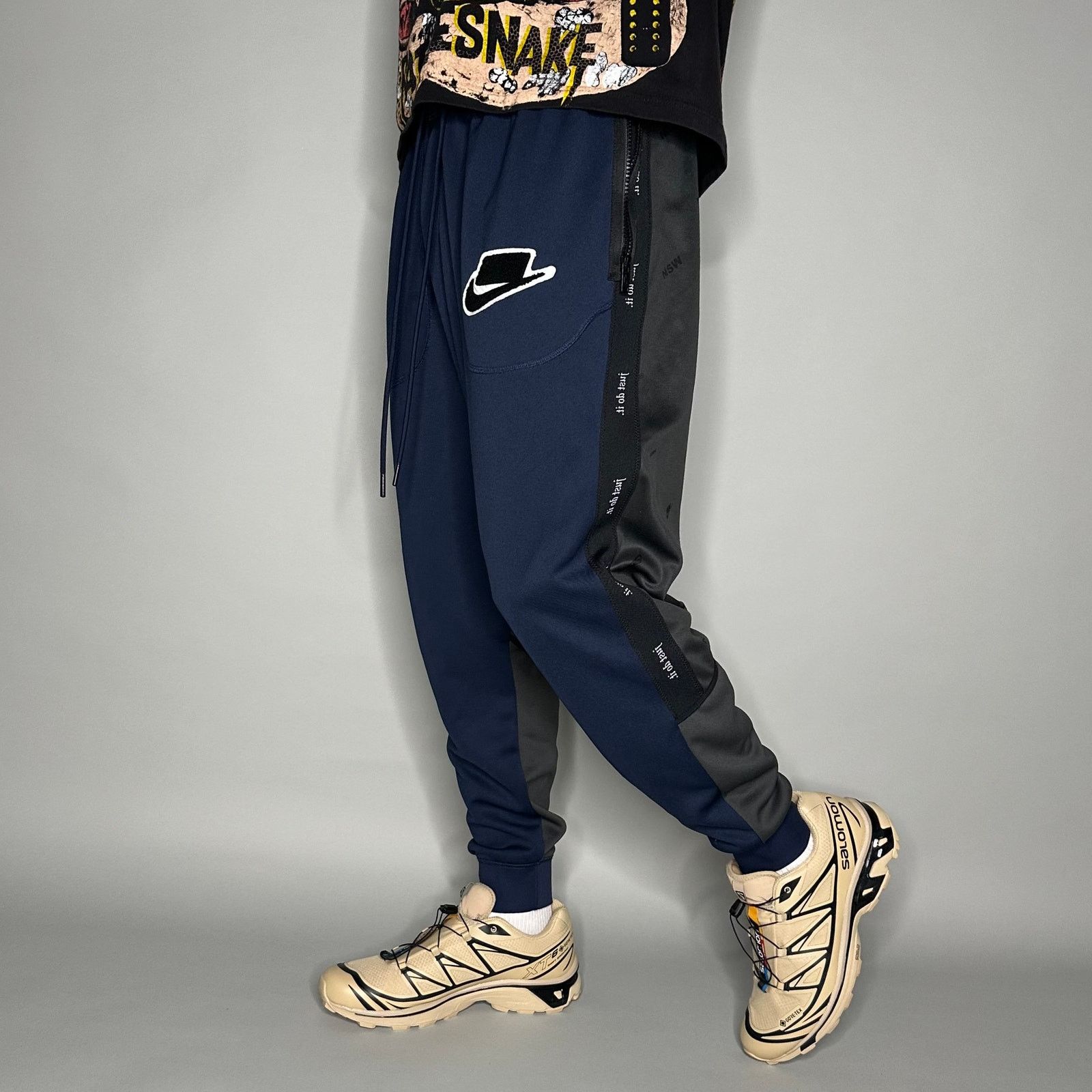 Vintage Y2K Nike Sweatpants Mens L Navy Blue White Joggers