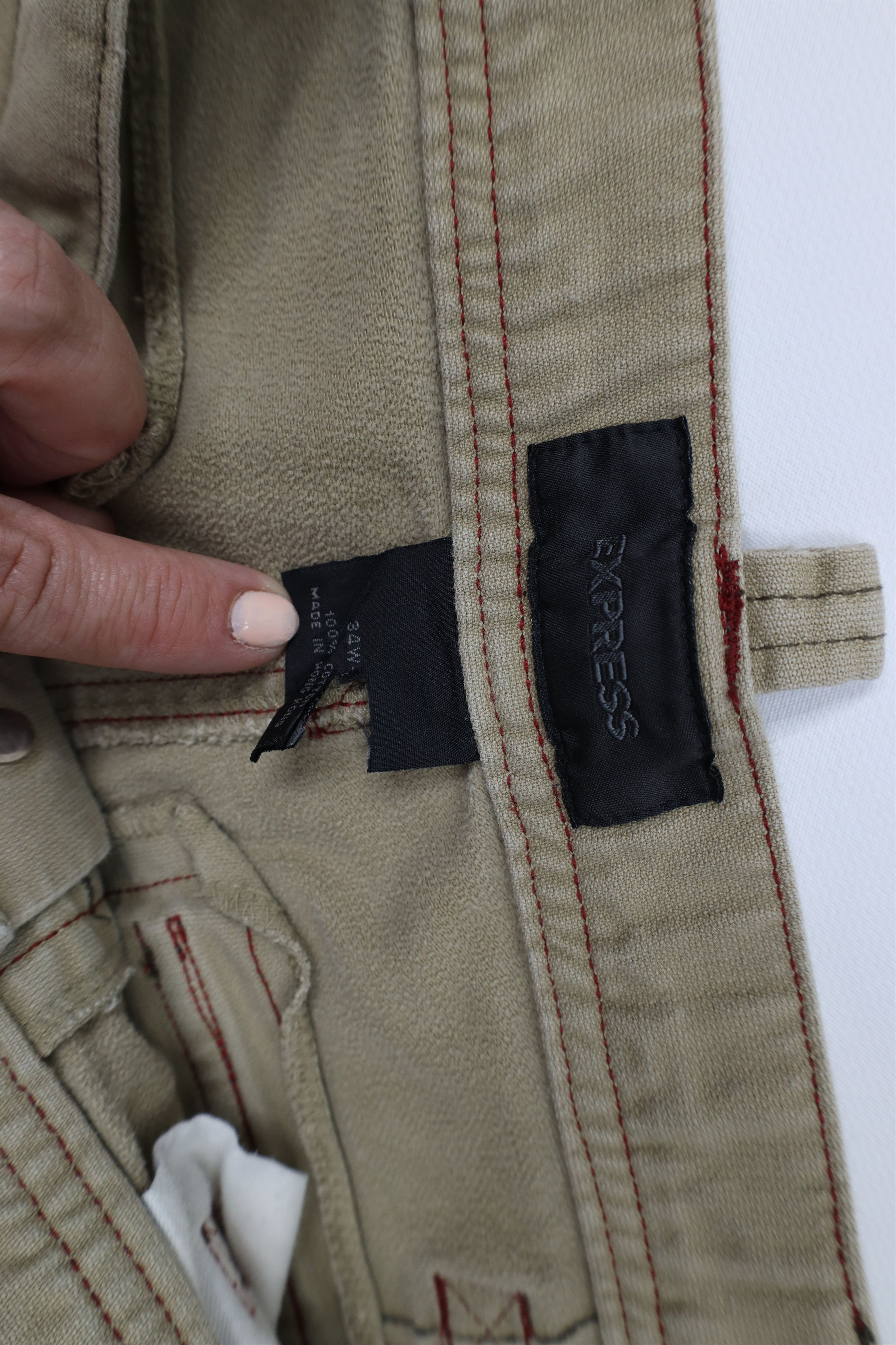 Express Vintage Y2K Express Baggy Fit Wide Leg Dungaree Pants Beige Size US 34 / EU 50 - 11 Thumbnail