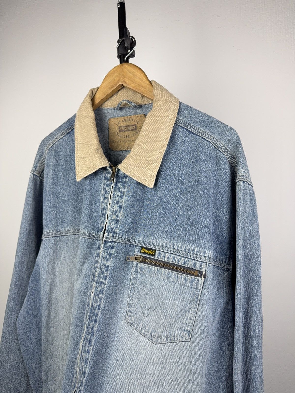 Wrangler Vintage Retro 90s Wrangler Western Cowboy Denim Work Jacket Size US XXL / EU 58 / 5 - 3 Thumbnail