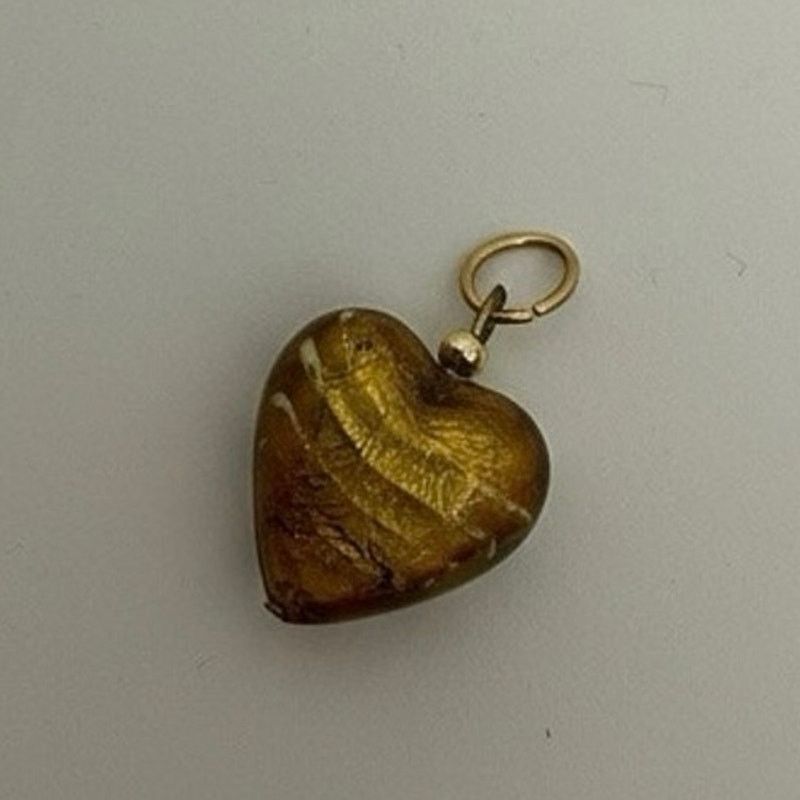 Other Vintage Gold Stone Heart Pendant Size ONE SIZE - 2 Thumbnail