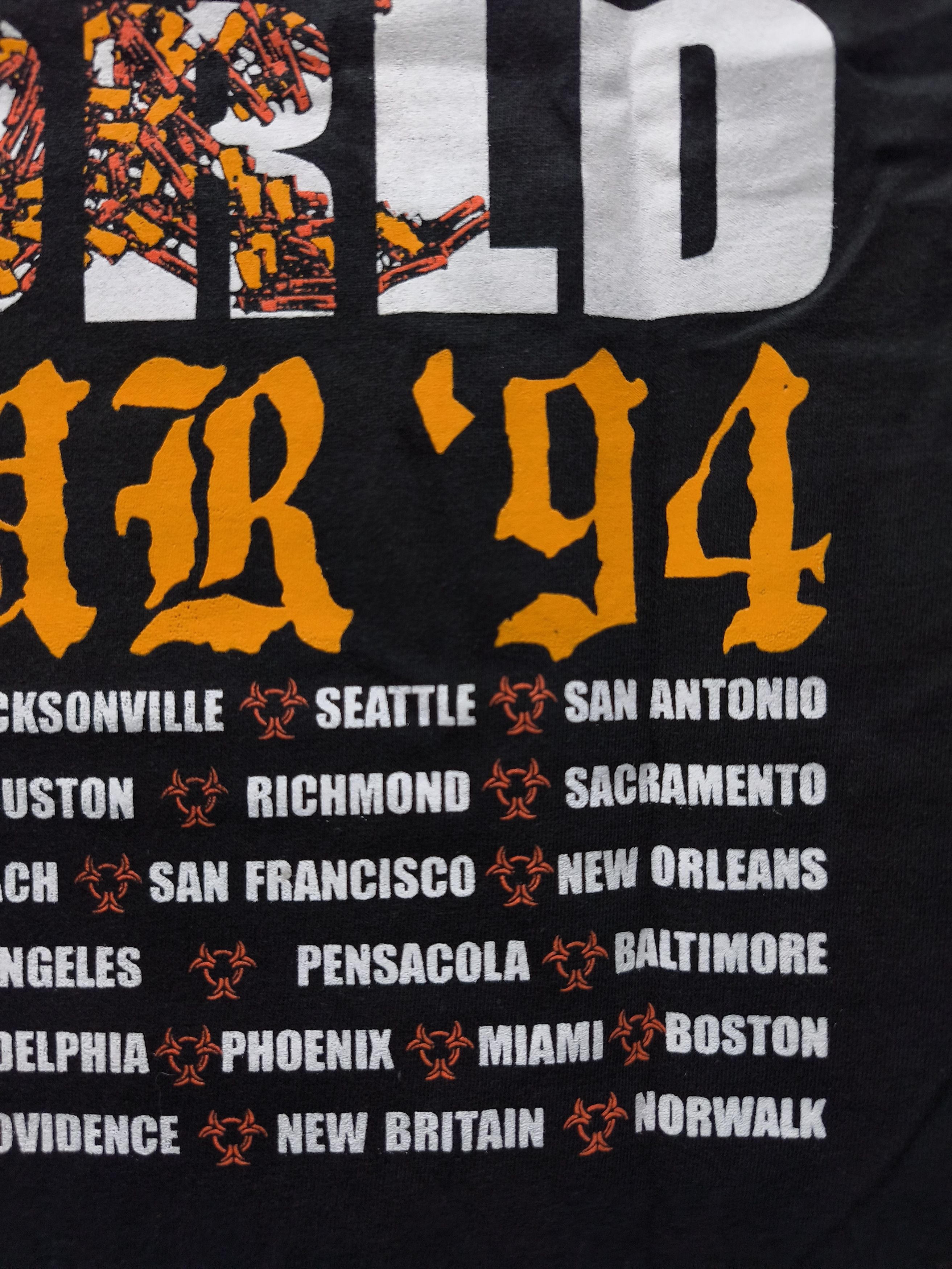 Band Tees Biohazard "State Of The World Tour '94" T-shirt Size US XL / EU 56 / 4 - 13 Thumbnail