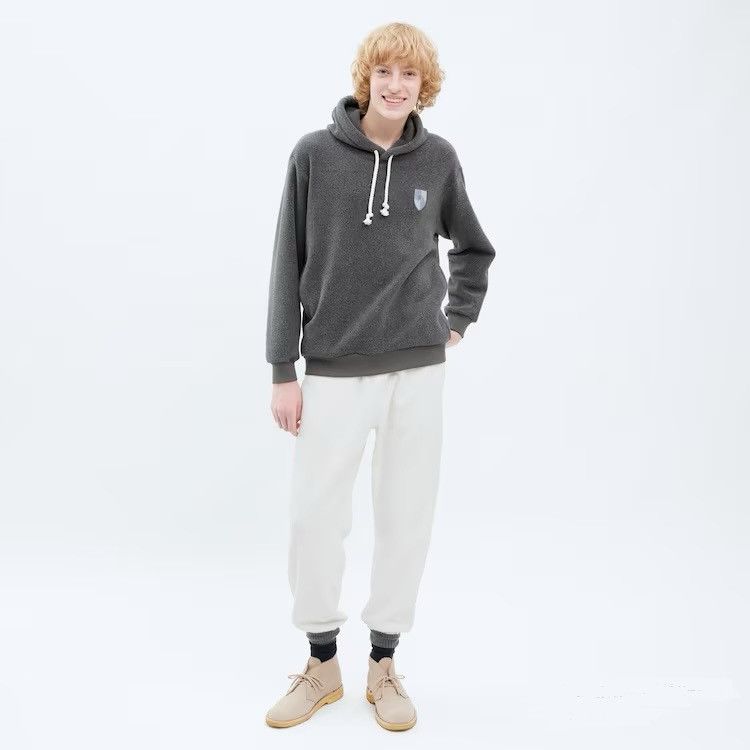 JW Anderson × Uniqlo Large Gray Fleece Pullover Hoodie Long-Sleeve Sherpa JW Size US L / EU 52-54 / 3 - 4 Thumbnail