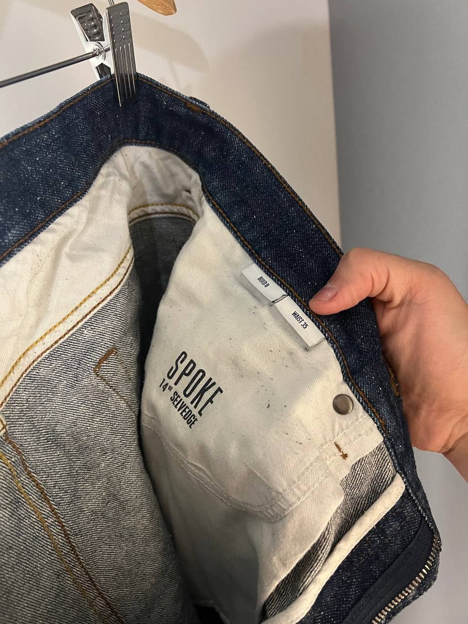 Japanese Brand VINTAGE SPOKE DENIM SELVEDGE JEANS DESIGNER CASUAL Y2K JAPAN Size US 35 - 10 Thumbnail