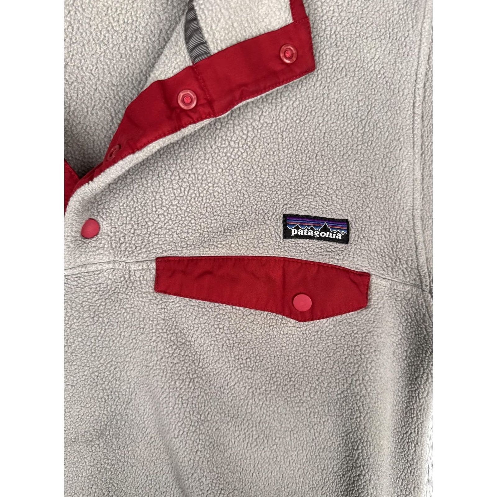 Patagonia Patagonia Sweater Mens XS Gray Fleece Snap T Pullover Chest Pocket Red Trim Size US XS / EU 42 / 0 - 6 Thumbnail