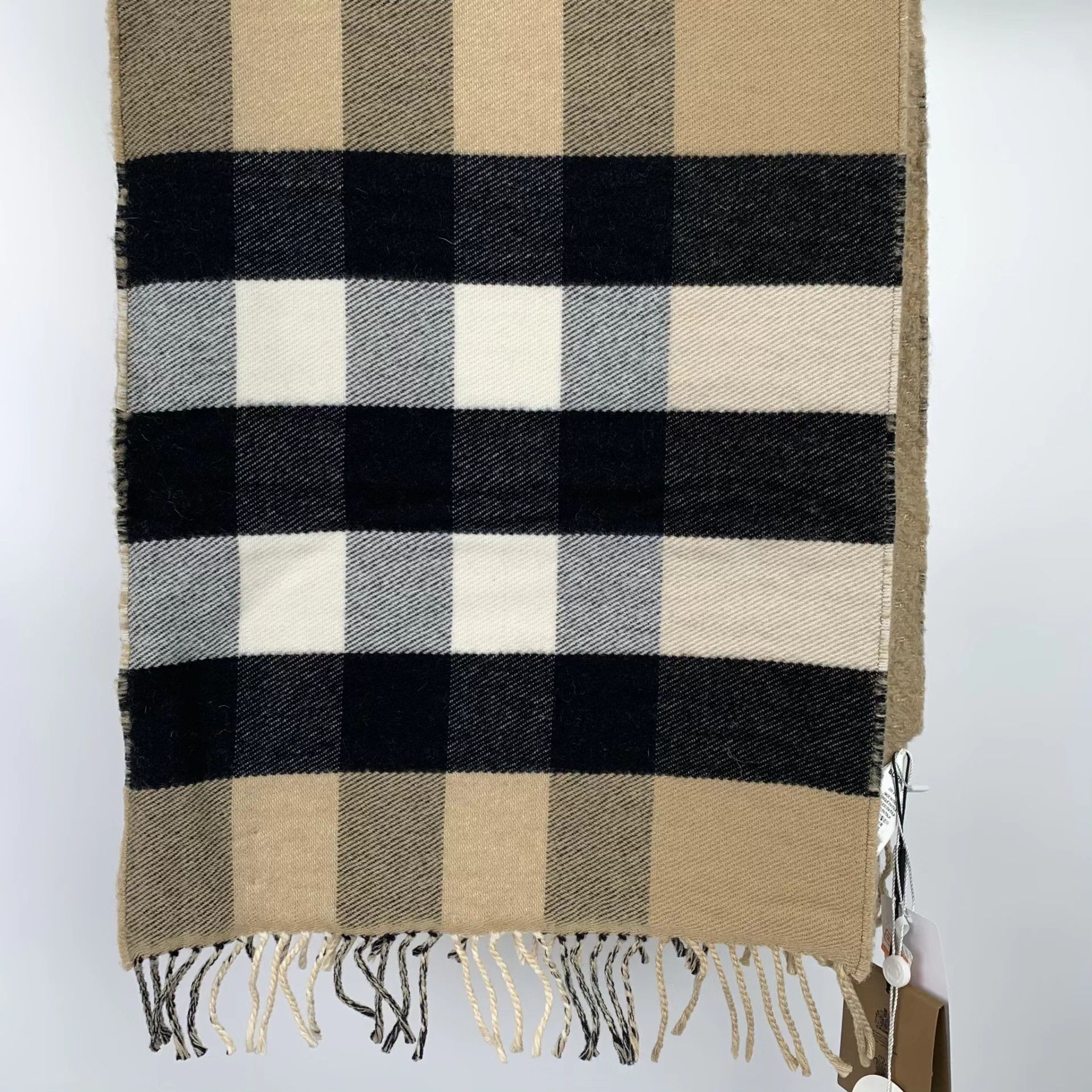 Burberry Burberry Wool Blend Check Scarf Brown NWT 200x36 Size ONE SIZE - 2 Thumbnail