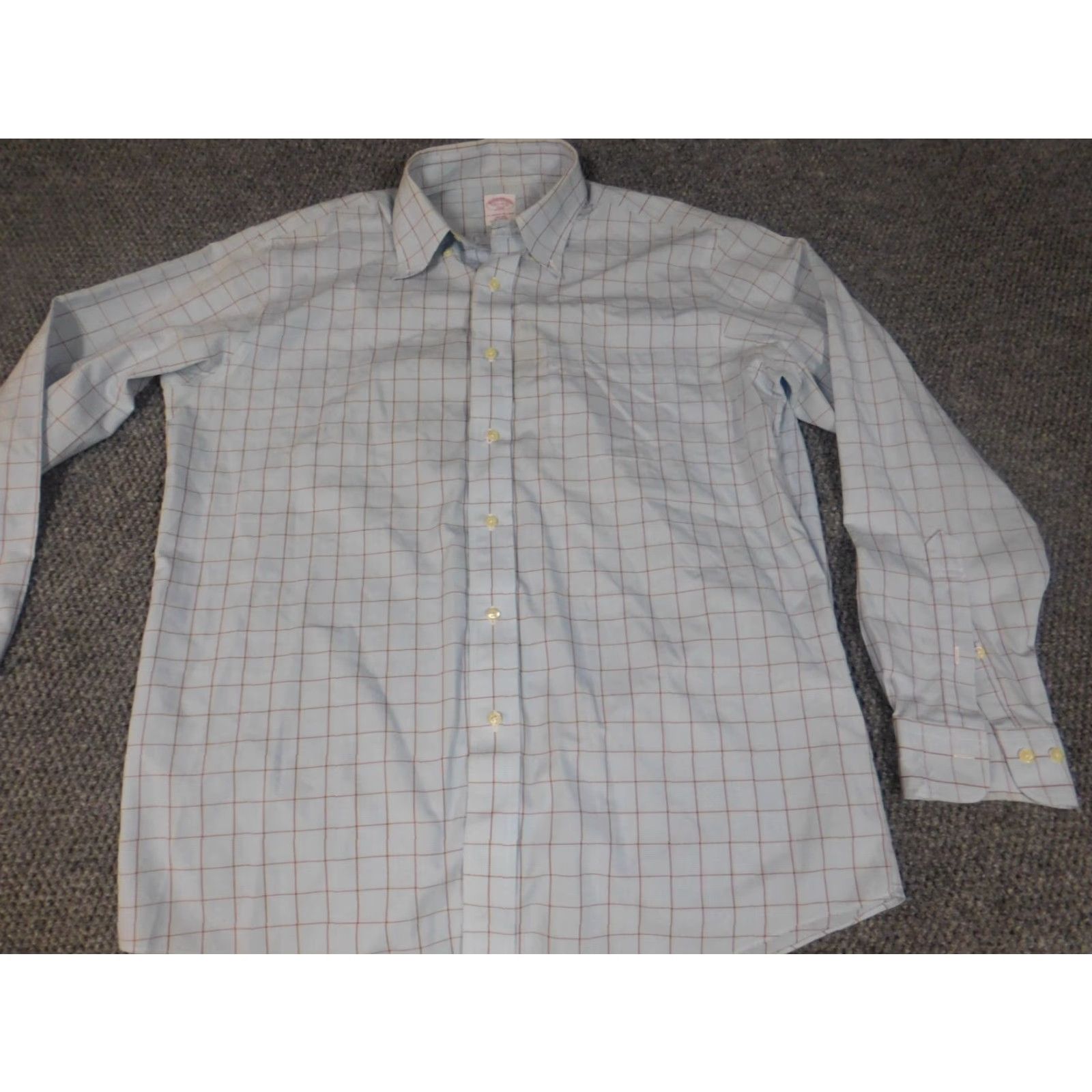 Brooks Brothers Brooks Brothers Dress Shirt 15.5 Mens Blue Plaid Button Up Office Workwear Shirt Long Sleeve Classic Fit Non-Iron Breathable Machine Washable Size US L / EU 52-54 / 3 - 3 Thumbnail