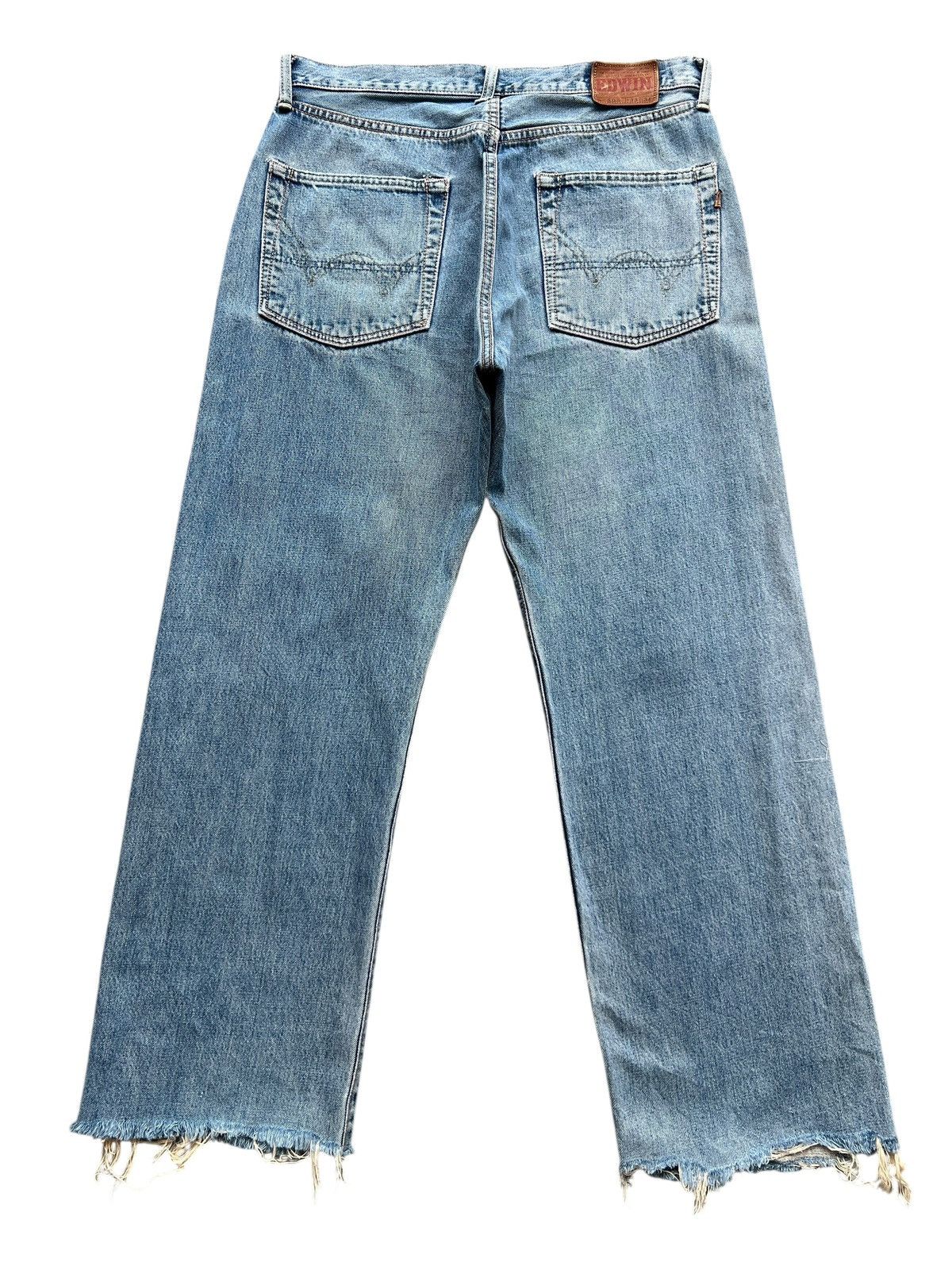 Edwin Vintage Edwin 505 Selvedge Distressed Denim Jeans 33 Size US 33 - 3 Thumbnail