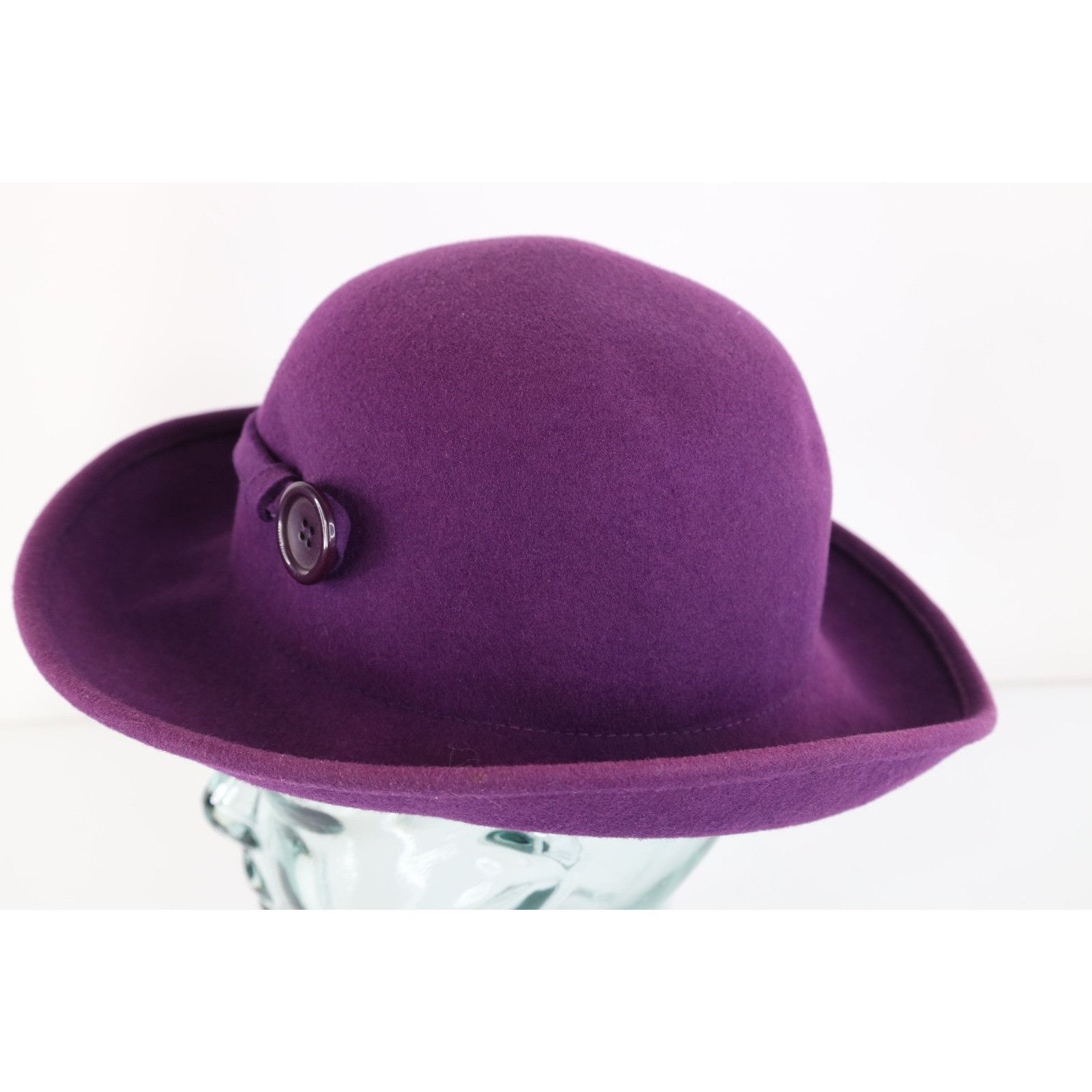 Vintage Vintage 90s Boho Chic Felt Wool Button Cloche Bowler Hat Size ONE SIZE - 3 Thumbnail