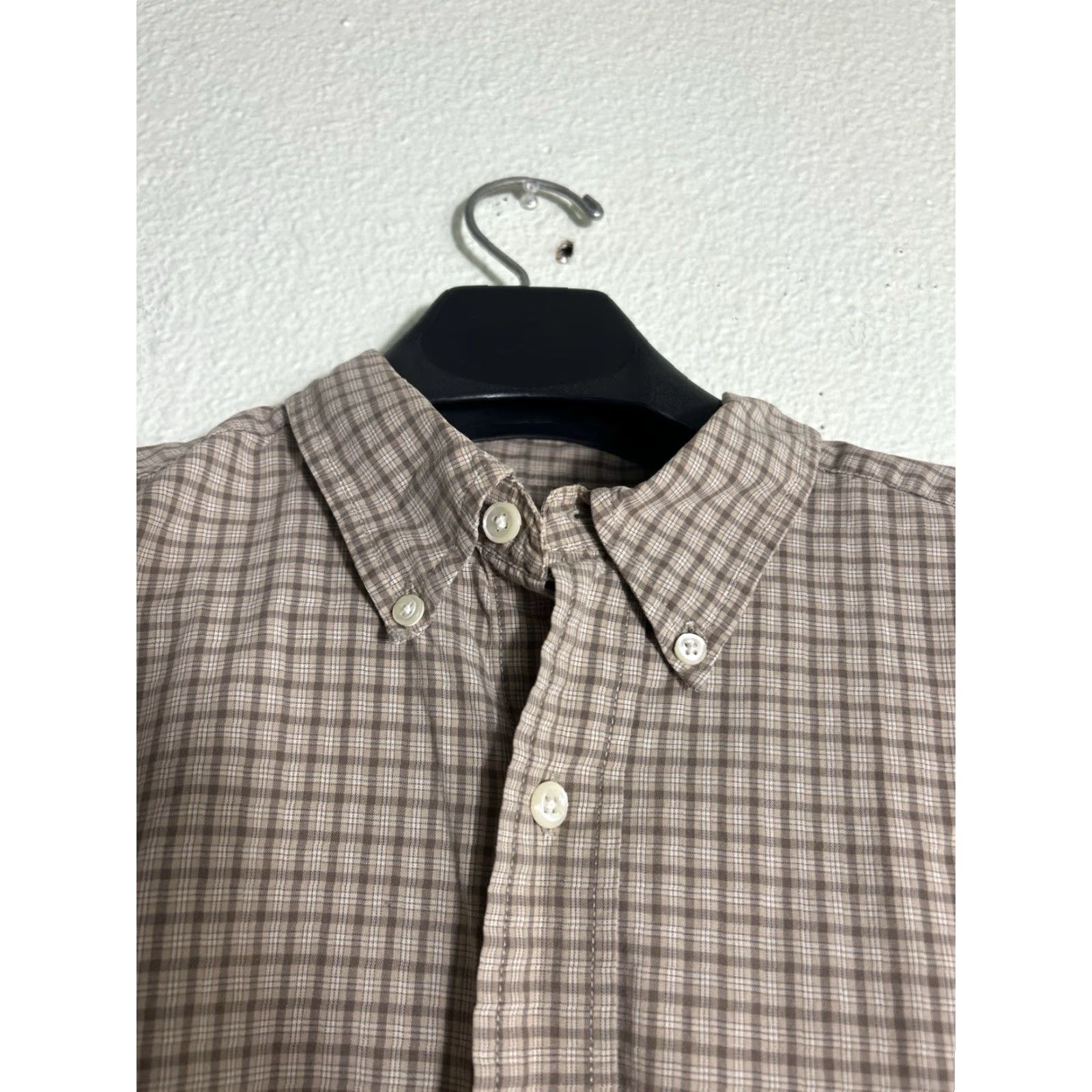Eddie Bauer Eddie Bauer Mens Large Tall Beige Plaid Checkered Button-Up Shirt Size US L / EU 52-54 / 3 - 3 Thumbnail