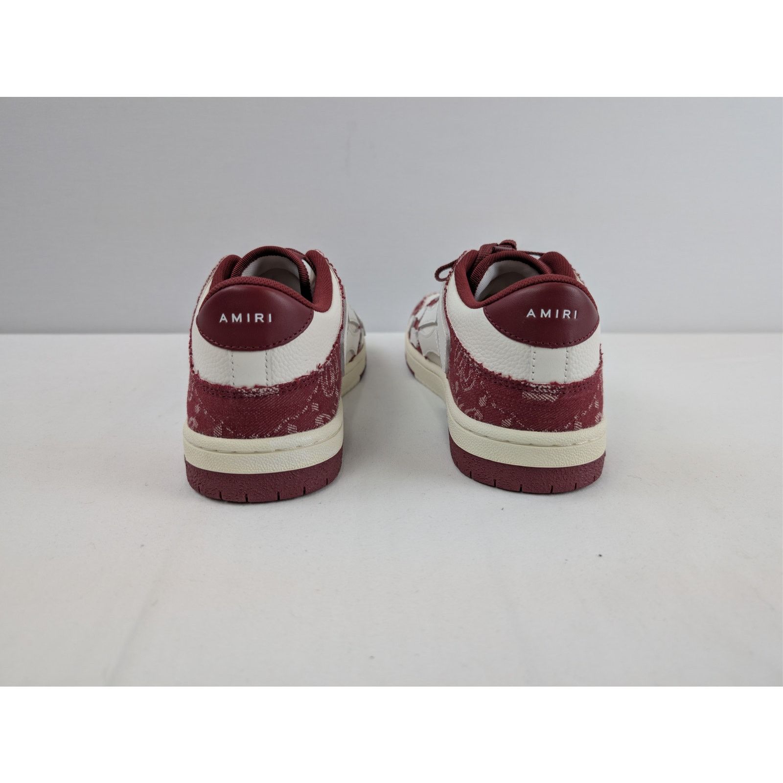 Amiri o1rshd1 Bandana Denim Skeleton Top Low Sneakers in Burgundy Size US 11 / EU 44 - 12 Thumbnail